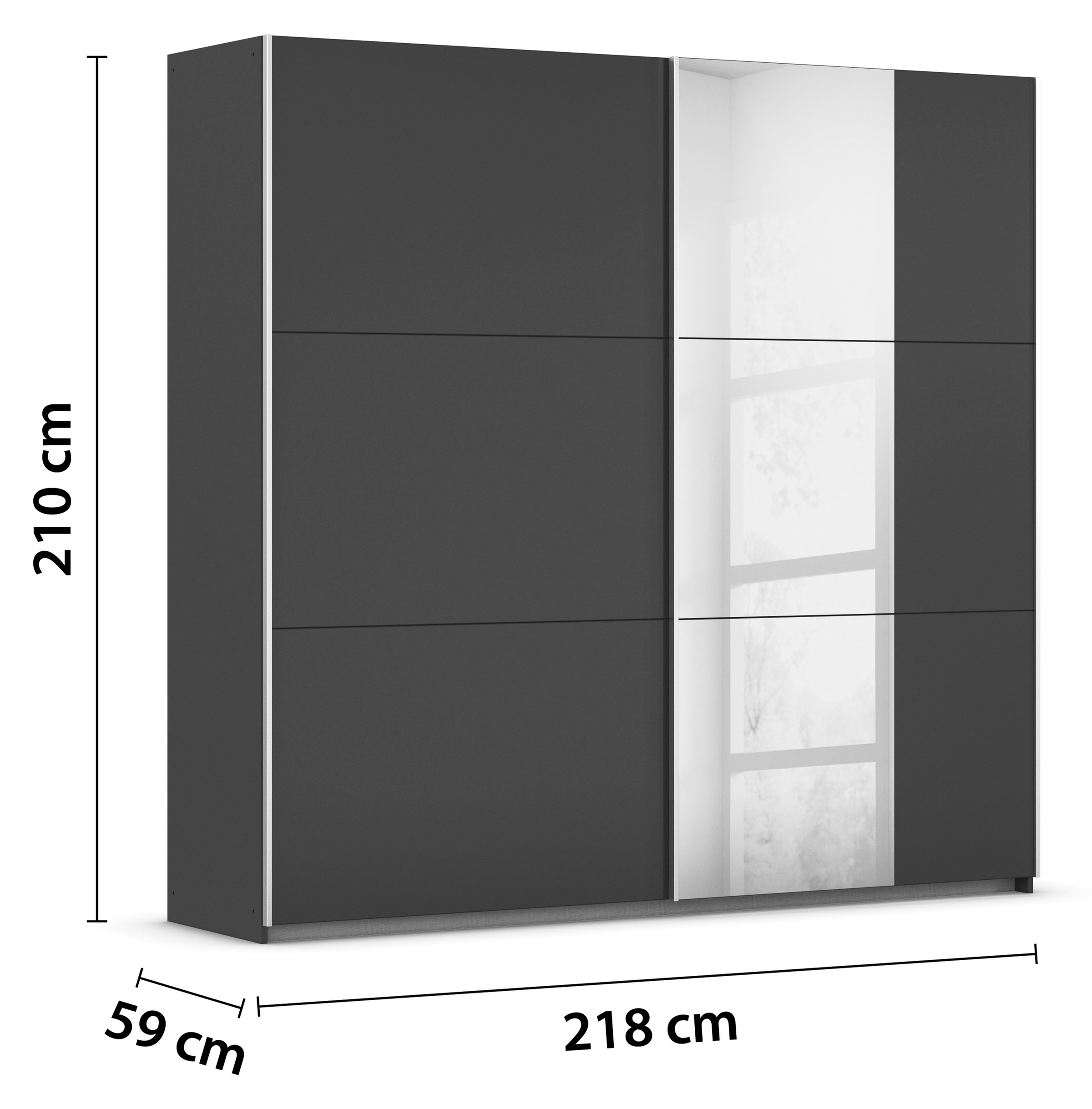 rauch Schwebetürenschrank »Kleiderschrank Garderobe TOPSELLER AURELIO mit 3 Ausstattungsvarianten«, 3 verschiedene Ausstattungsvarianten Griffe aus Metall MADE IN GERMANY