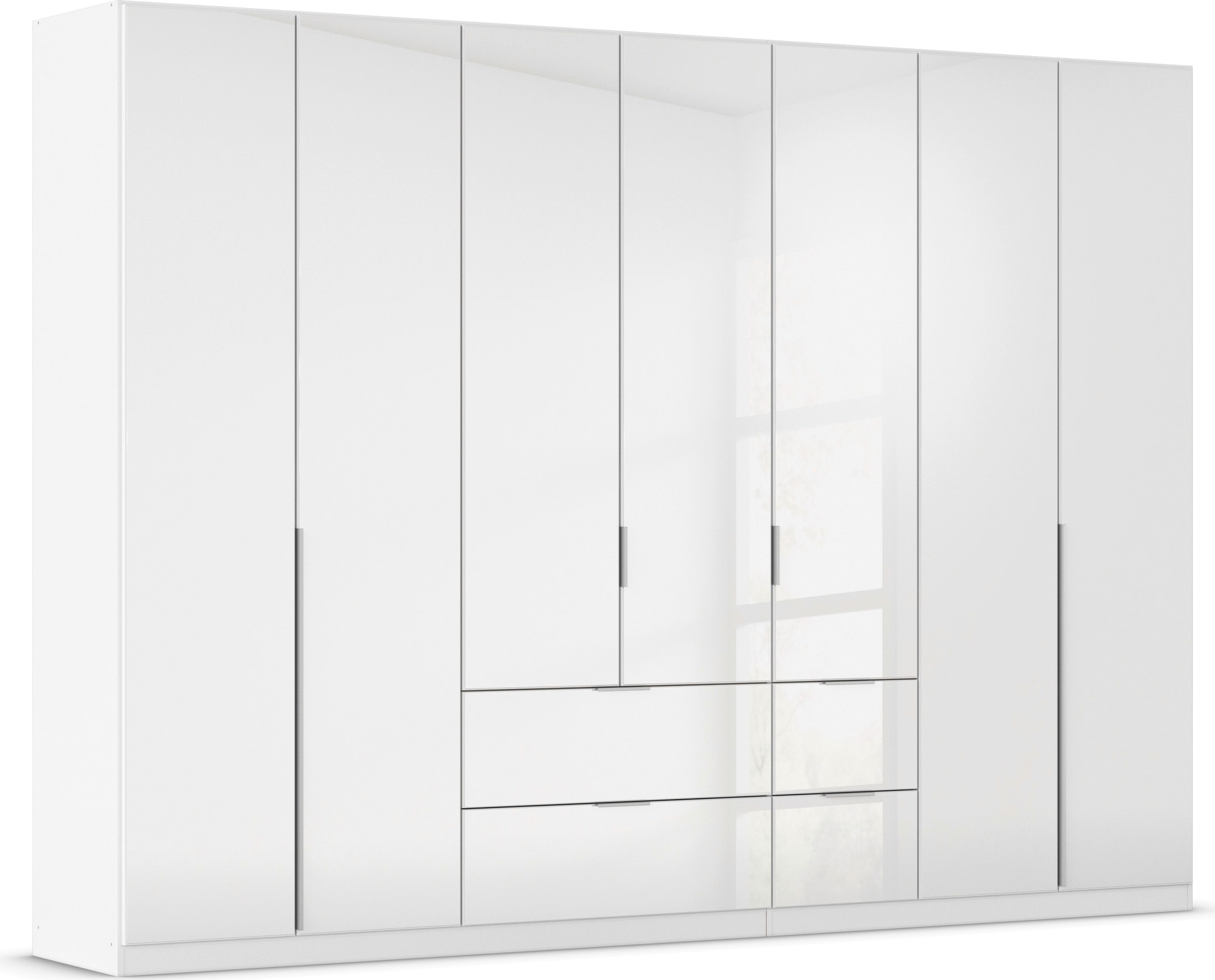 OTTO home Drehtürenschrank "Kleiderschrank Kleiderschränke Schrank Garderobe AGORDO mit Glasfront" in zwei Griff-Farben, Breiten 91-360 cm, mit Außenschubkästen, in 7 Breiten und 2 Höhen MADE IN GERMANY