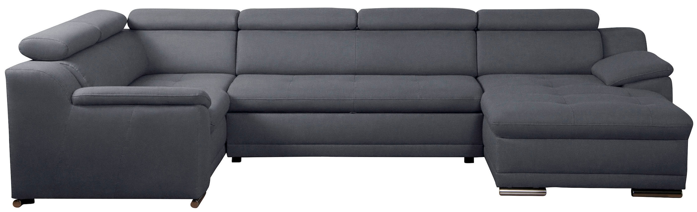 Wohnlandschaft "Andiamo U-Form, B: 336 cm, Kopfteilverstellung, XXL-Sofa" mit Schlaffunktion, frei stellbar, Couch für Wohnkomfort