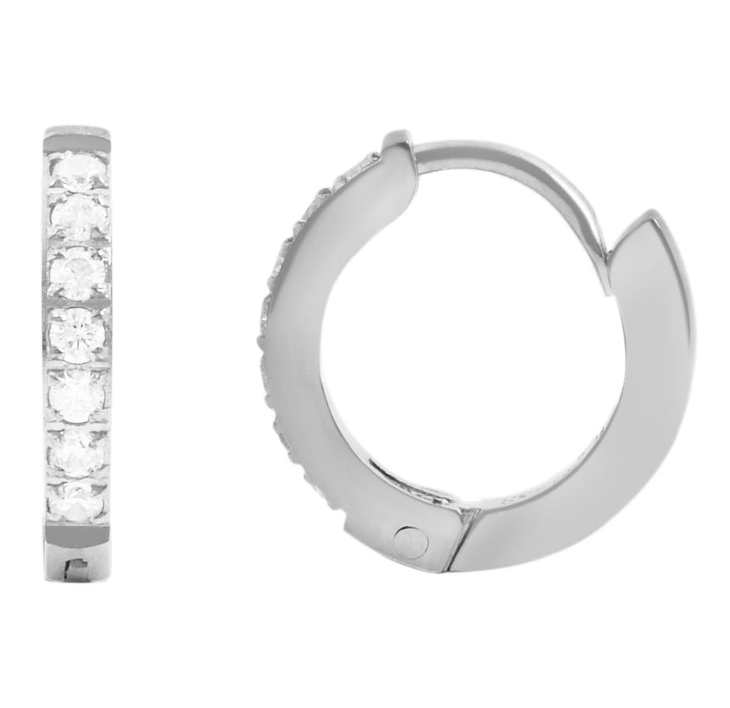 Adelia´s Klappcreolen »Damen Ohrringe – Klappcreole aus Edelstahl mit Strass Steinchen« Ideal zum Verschenken – schlicht und stilvoll