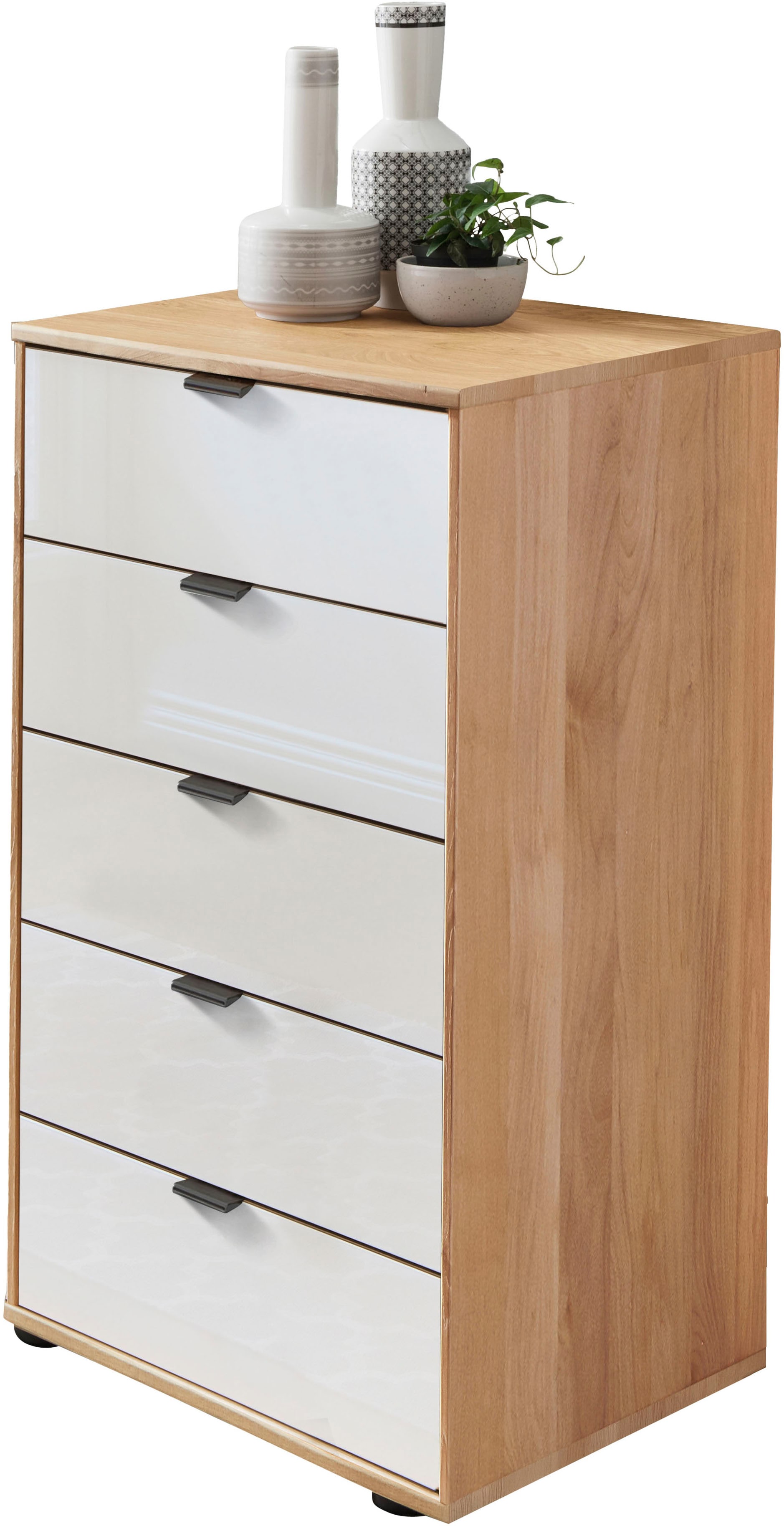 WIEMANN "Cardiff Sideboard, Wäscheschrank, teilmassiv Erle, mit Schubladen" Glas- oder Massivholzfront, verschiedene Breiten, MADE IN GERMANY, Schubkästen inklusive Selbsteinzug und Dämpfung