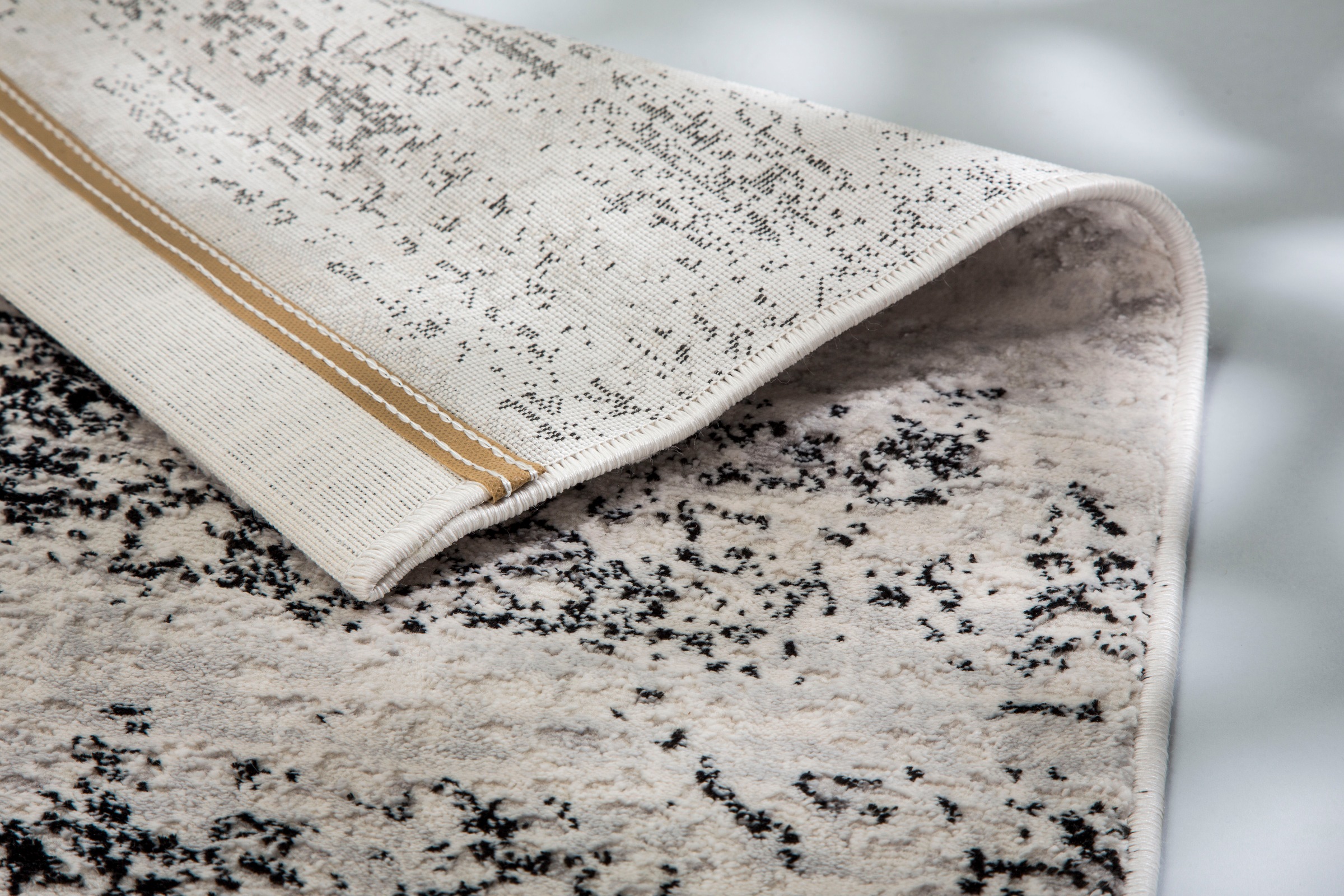 Teppich ASTRA "Noa 201" Gr. 3, schwarz (schwarz, beige), B:133cm H:9mm L:190cm, Kunstfaser, Teppiche, Teppich, Kurzflor, Wohnzimmer 2
