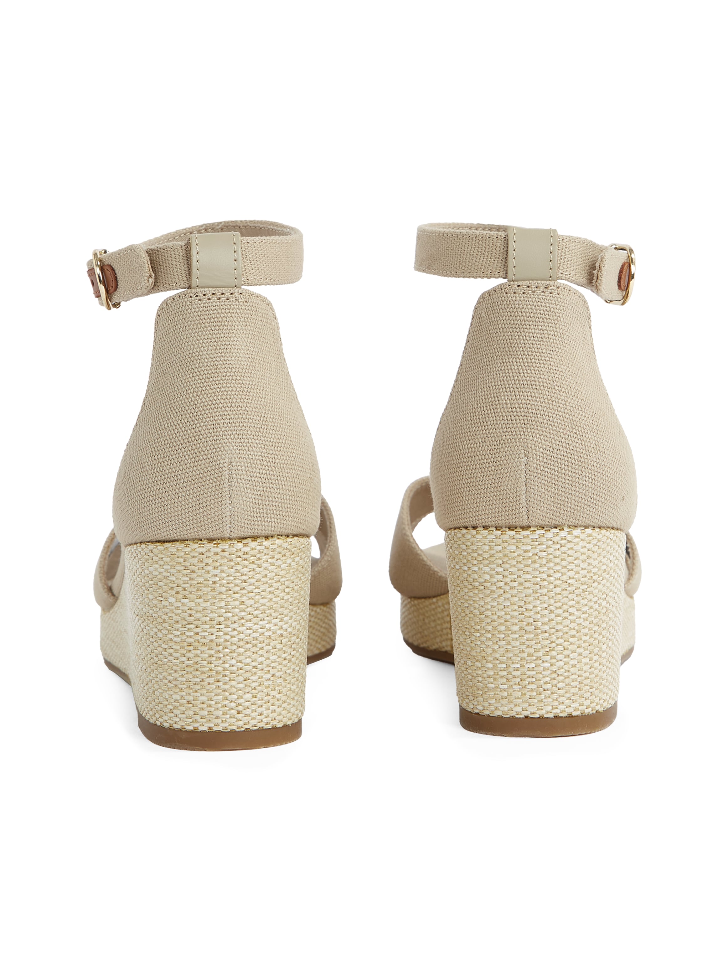 Tommy Hilfiger Keilsandalette »FLAG CRISS-CROS MID WEDGE ESPAD«, Riemchensandale, Sommerschuh mit verstellbarer Schnalle