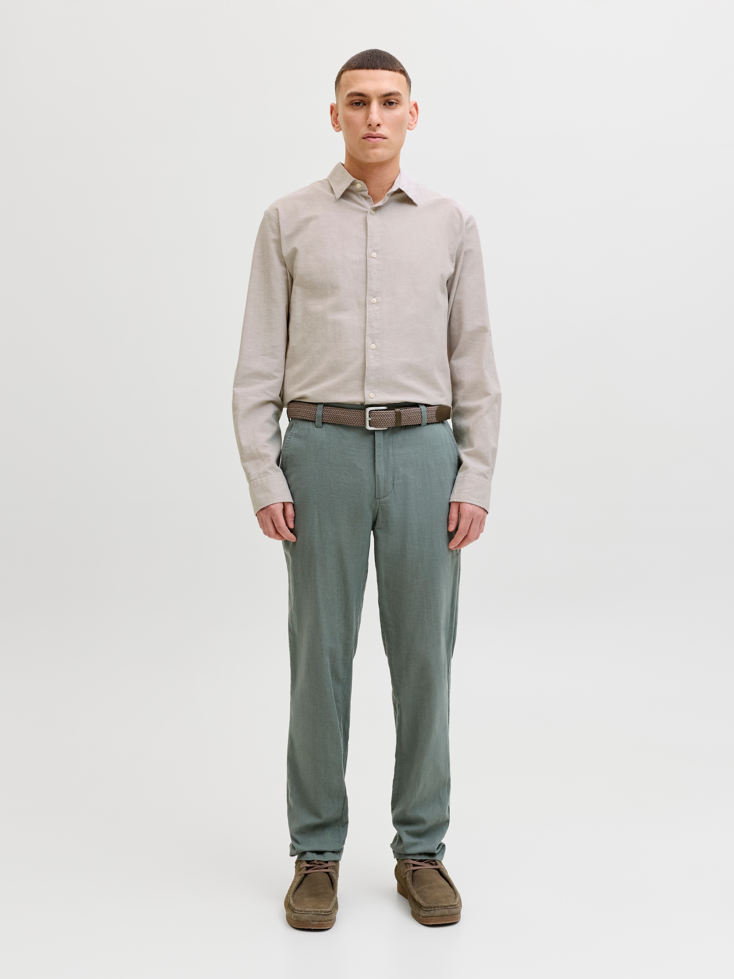 Jack & Jones Langarmhemd »JJEBREEZE LINEN BLEND SHIRT L/S SN« mit Knopfleiste