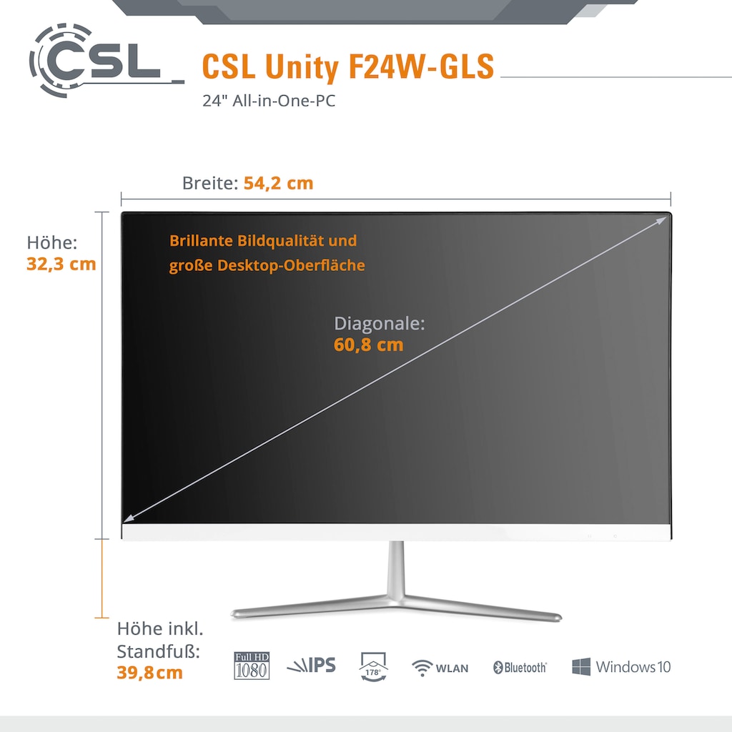 CSL All-in-One PC »Unity F24-GLS mit Windows 10 Home«