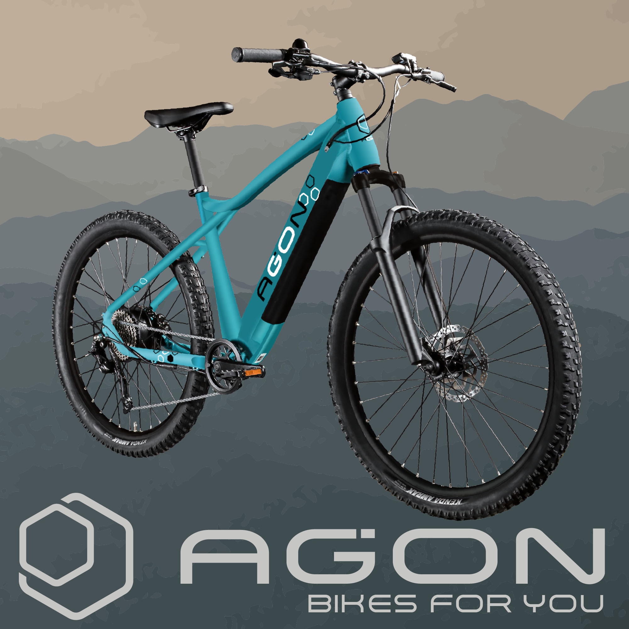 AGON E-Bike »Alpha«, 10 Gang, Shimano, Deore SGS T6000, Heckmotor 250 W, Pedelec, Elektrofahrrad für Damen u. Herren, MTB