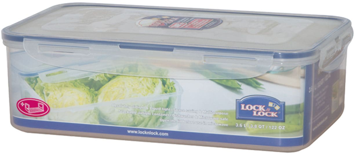 LOCK & LOCK Vorratsdose rechteckig, 3,6 l mit Serviereinsatz