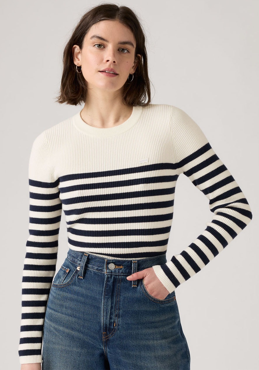 Levis Rundhalspullover "RIB CREW SWEATER" Geripptes Strickmuster günstig online kaufen
