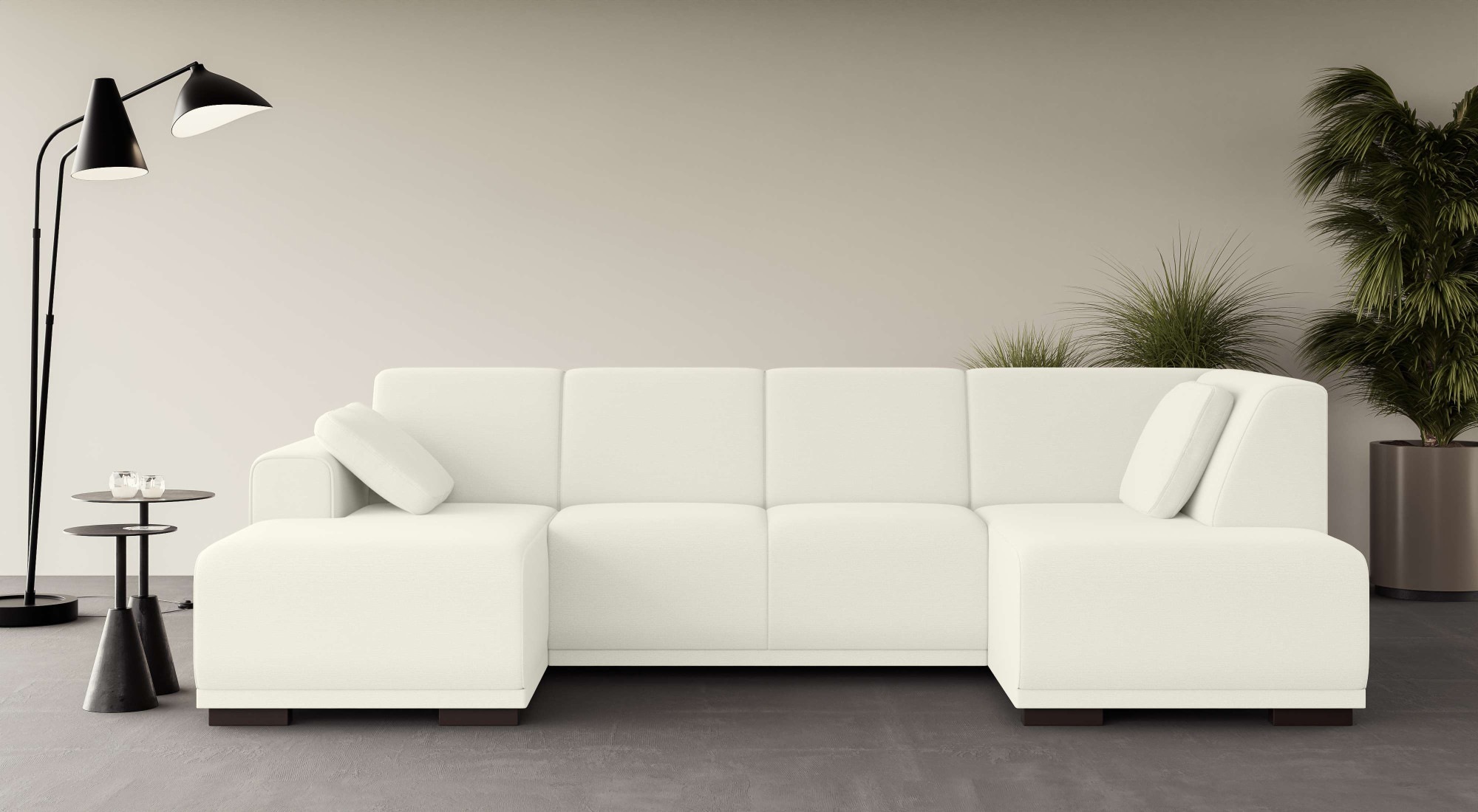 Home affaire Wohnlandschaft »BORNHOLM U-Form mit Recamiere rechts/links, B/T/H: 300/162/85 cm«, U-Form mit Wellenunterfederung, Recamiere rechts oder links bestellbar