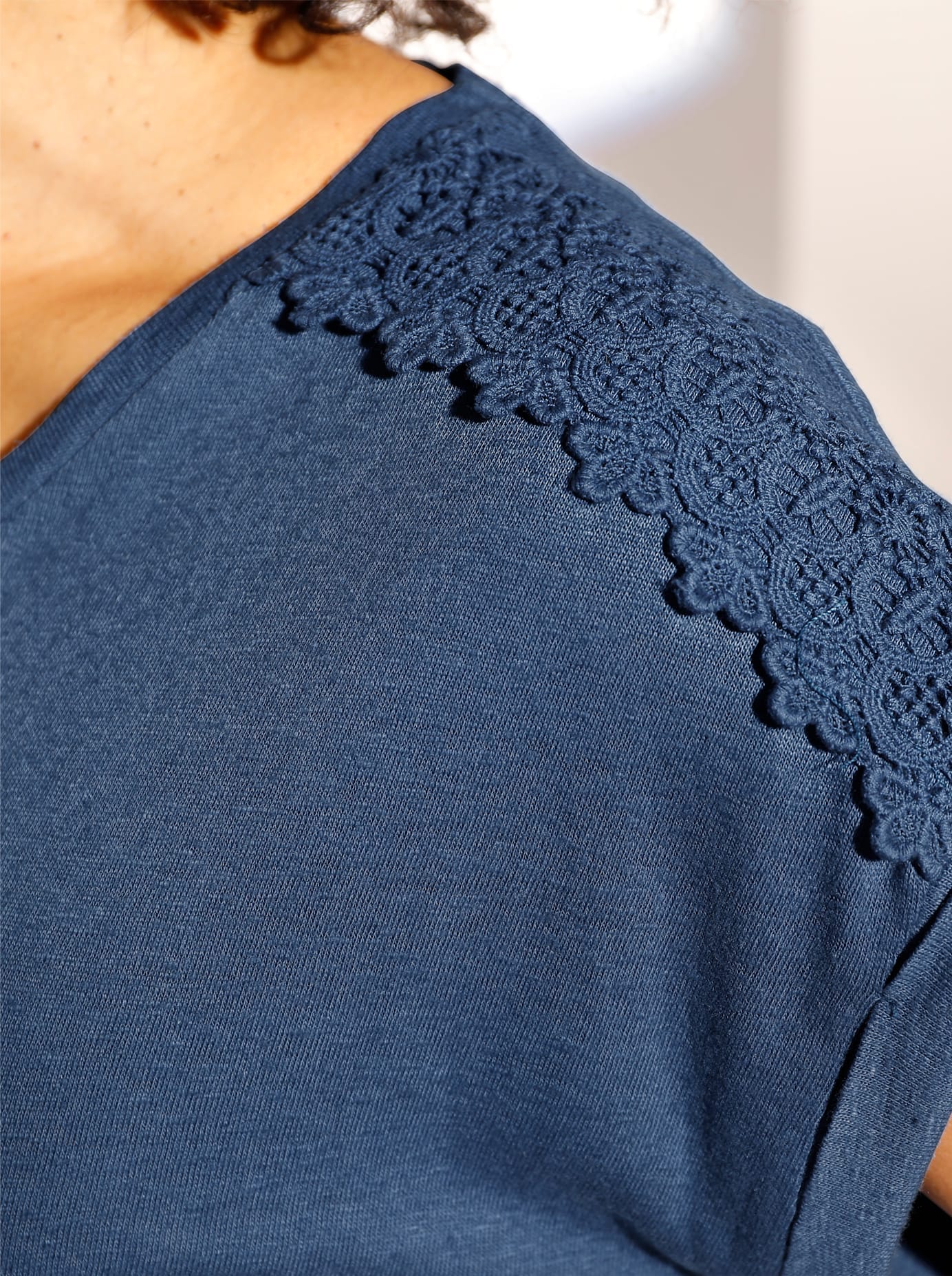 CREATION L PREMIUM V-Shirt »Leinen-Viskose-Shirt«, (1 tlg.)