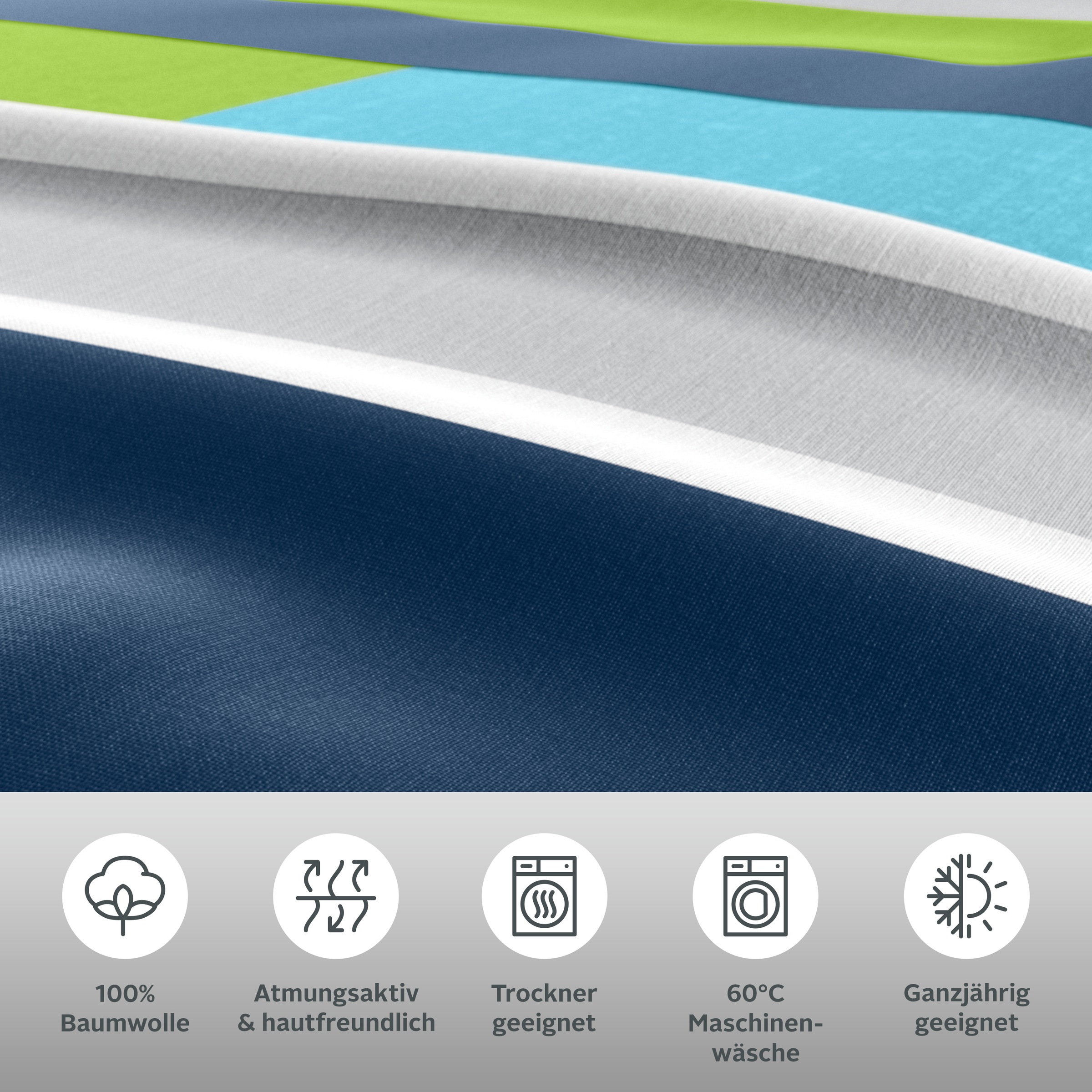 Thumbnail - H.I.S Bettwäsche "Etienne in Gr. 135x200 oder 155x220 cm" 2 tlg. Bettwäsche aus Baumwolle, zeitlose Bettwäsche mit Strei...