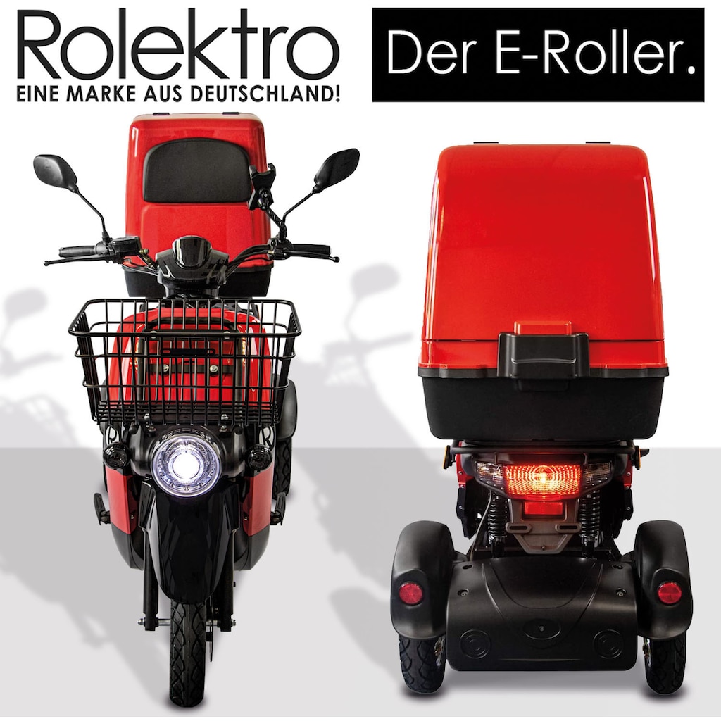 Rolektro Elektromobil »Rolektro E-Carrier 25 V.3 Lithium mit XXL-Koffer«, 1000 W, 25 km/h, (mit Topcase)