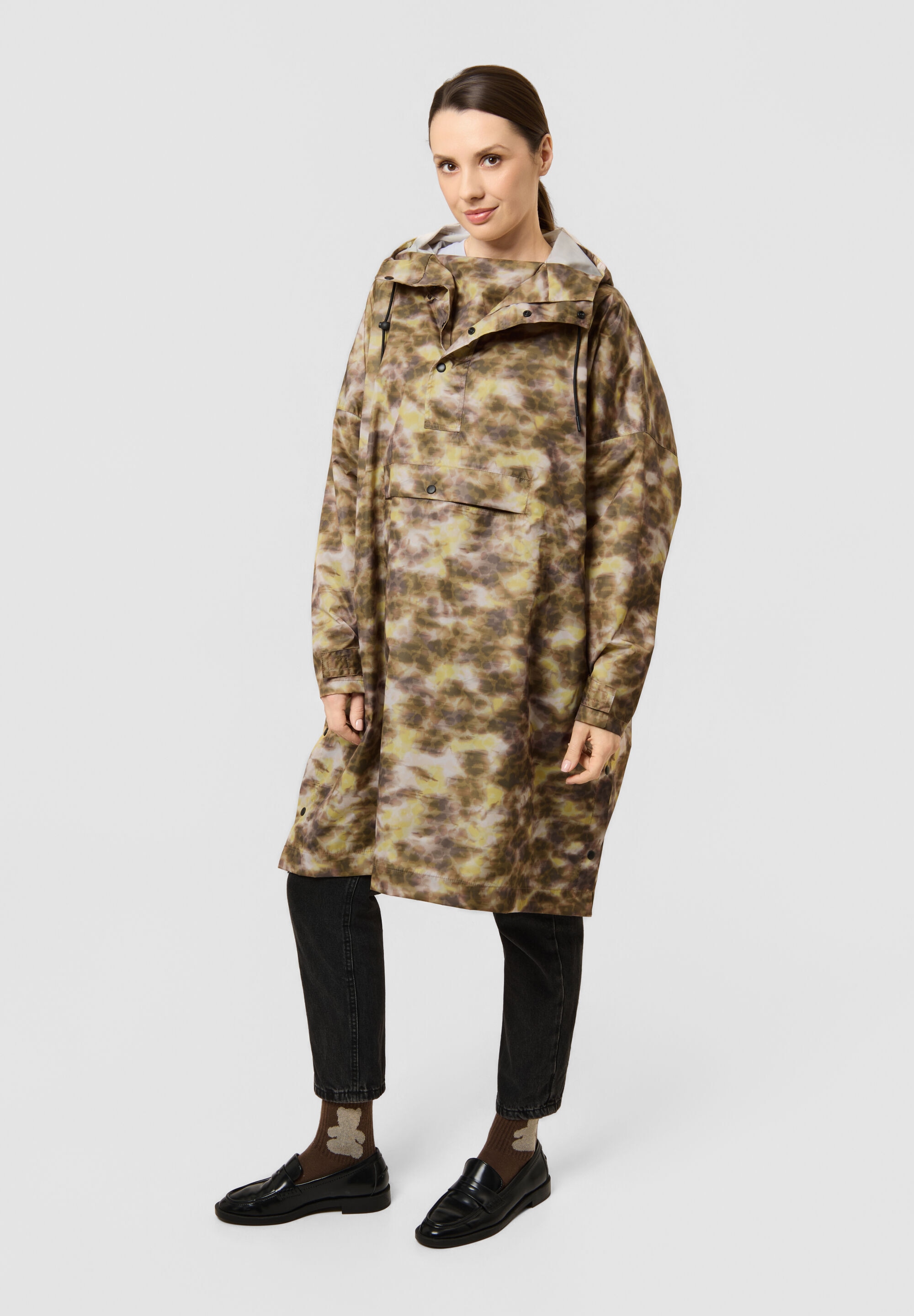 Codello Regenjacke »Codello Poncho« mit Kapuze mit Animal-Print