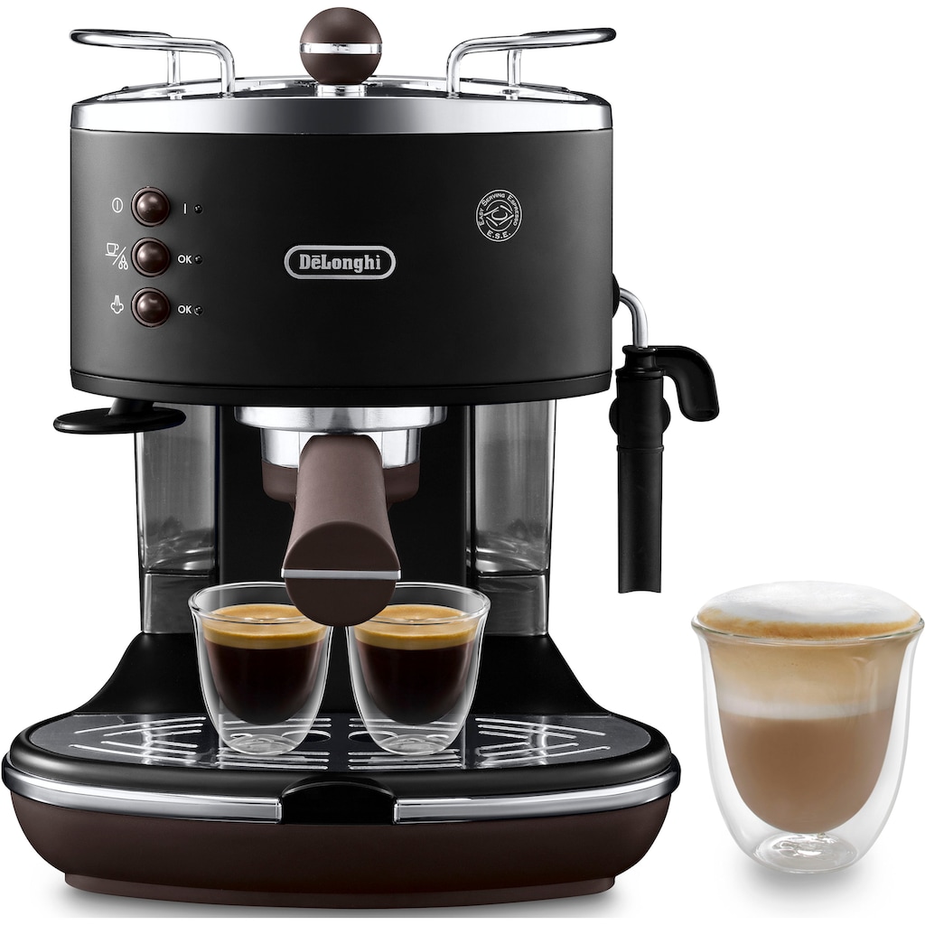 De'Longhi Siebträgermaschine »Icona Vintage ECOV 311.BK«, auch für Kaffeepads geeignet