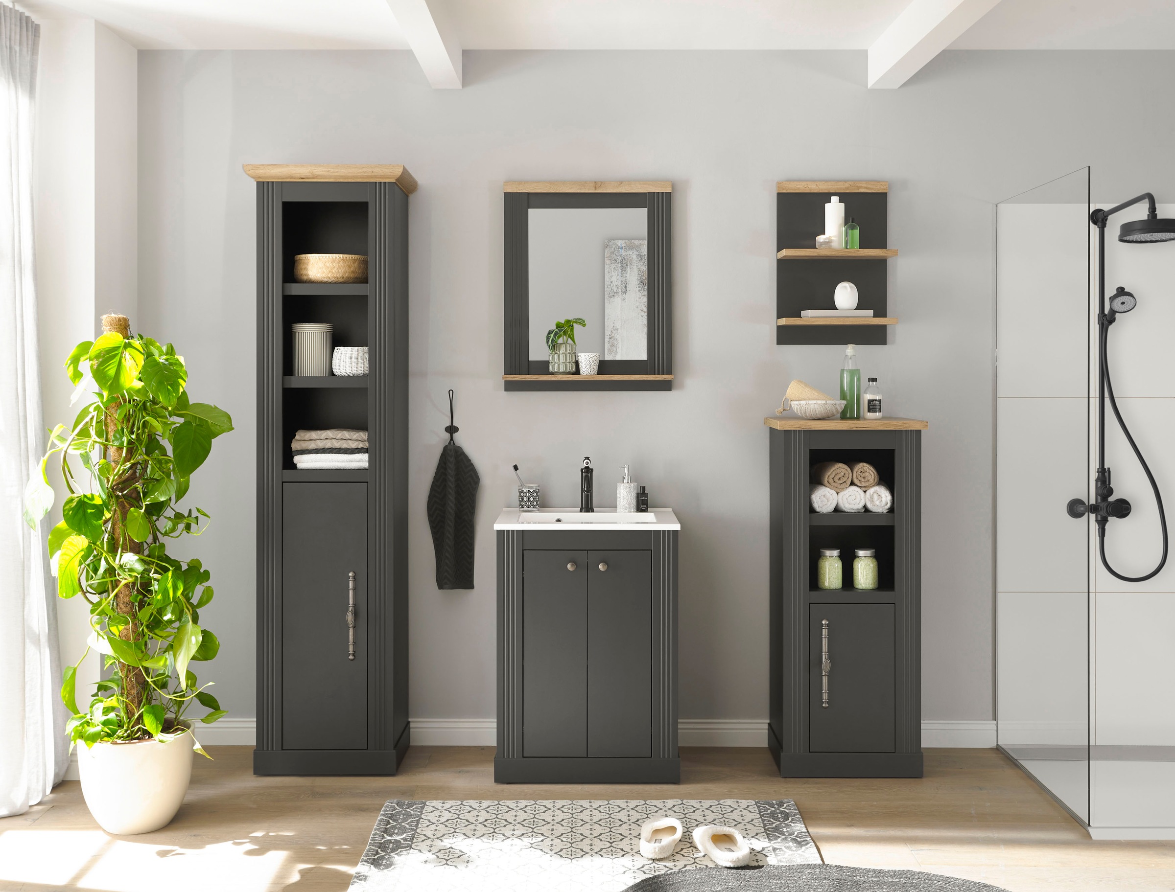 OTTO home Badmöbel-Set "WESTMINSTER, Bad im Landhausstil, 5-teiliges Badezi günstig online kaufen