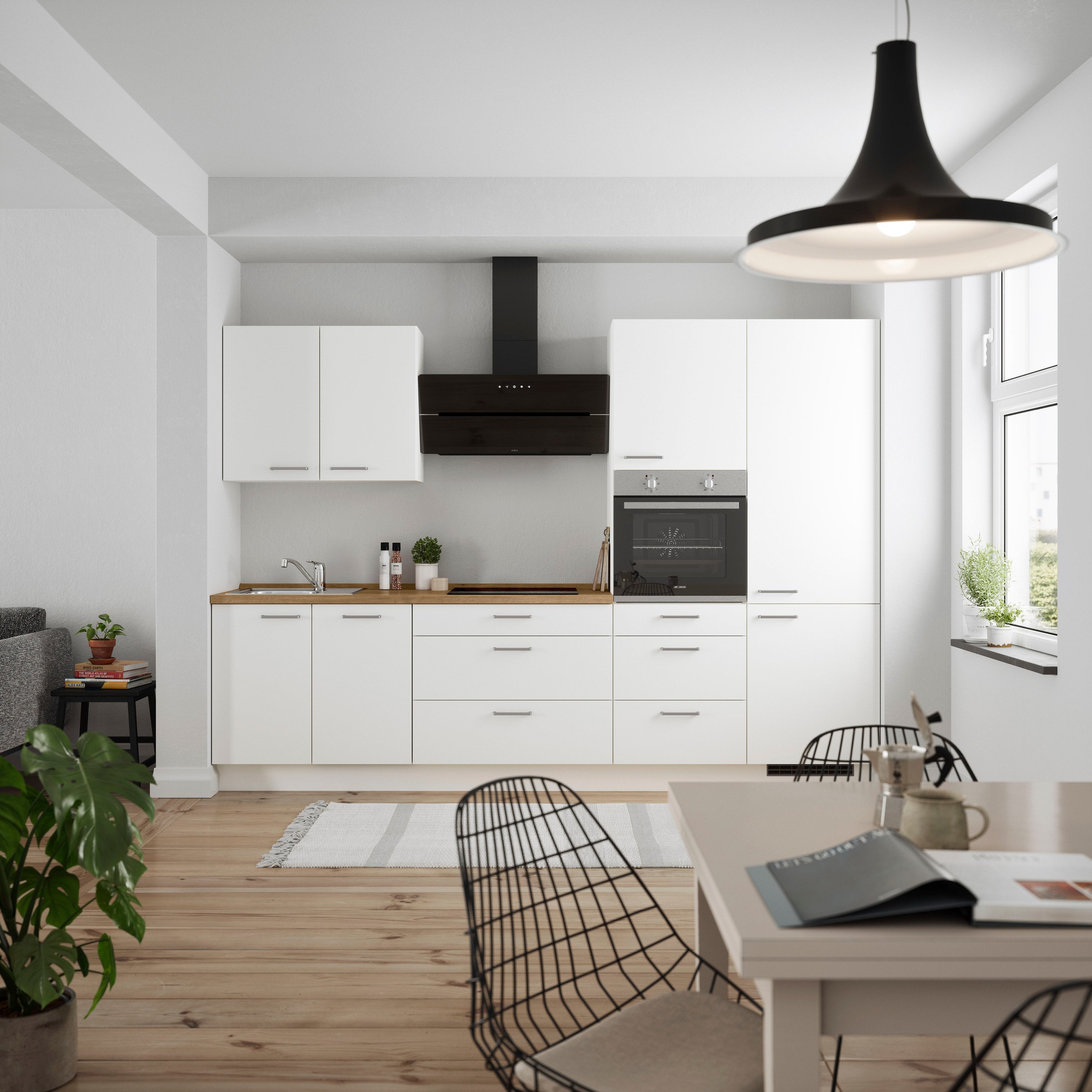 nobilia® Küchenzeile »"Touch II"«, vormontiert, Ausrichtung wählbar, Breite 300 cm, wahlw. mit E-Geräten