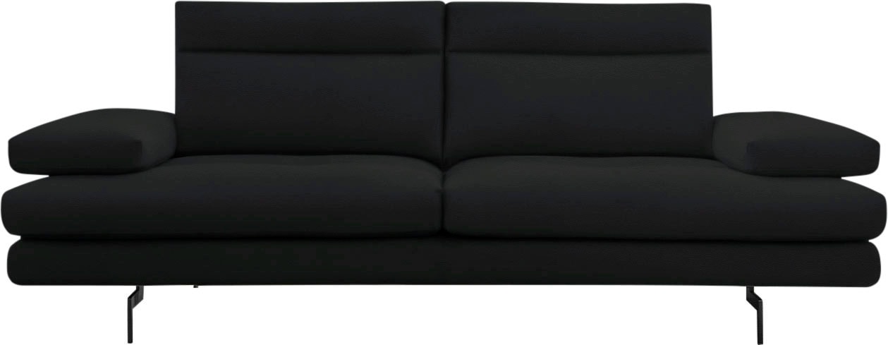 CALIA ITALIA 3,5-Sitzer "Toby Wing, 228 cm breit, italienisches Designsofa, Megasofa" inkl. Sitztiefenverstellung und Armteilfunktion, Füße in Schwarz matt
