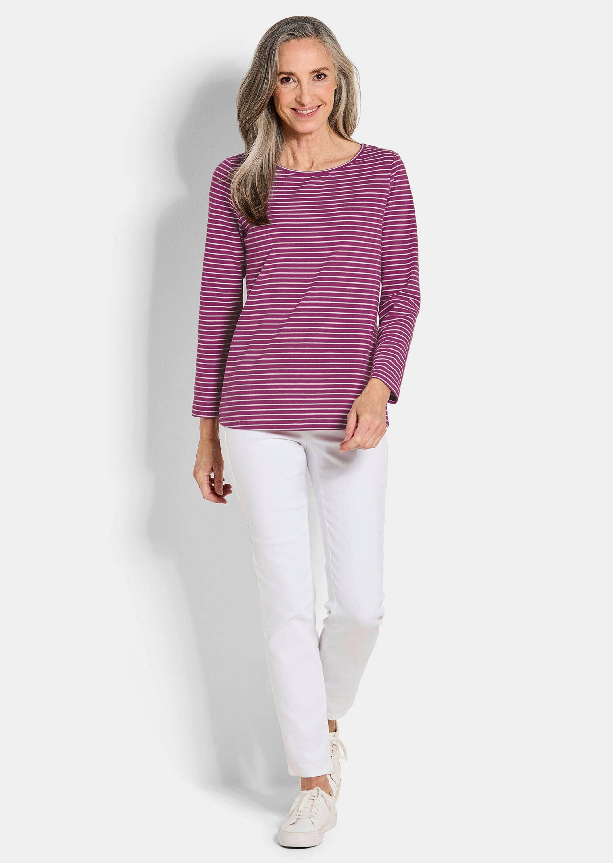 GOLDNER Kurzarmshirt »Kurzgröße Langarm 3er-Baumwollshirt-Set« U-Boot-Ausschnitt