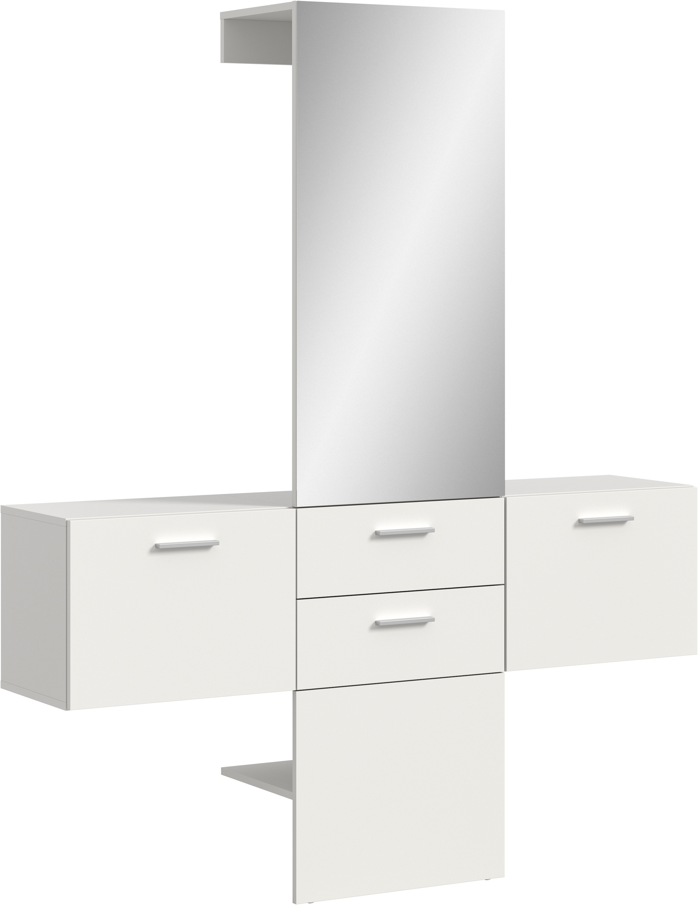 INOSIGN Garderoben-Set, (Set, 3 St.), Lumo, Garderobenset Breite 156 cm, Spiegel, 2 Schubladen, Flur, Diele