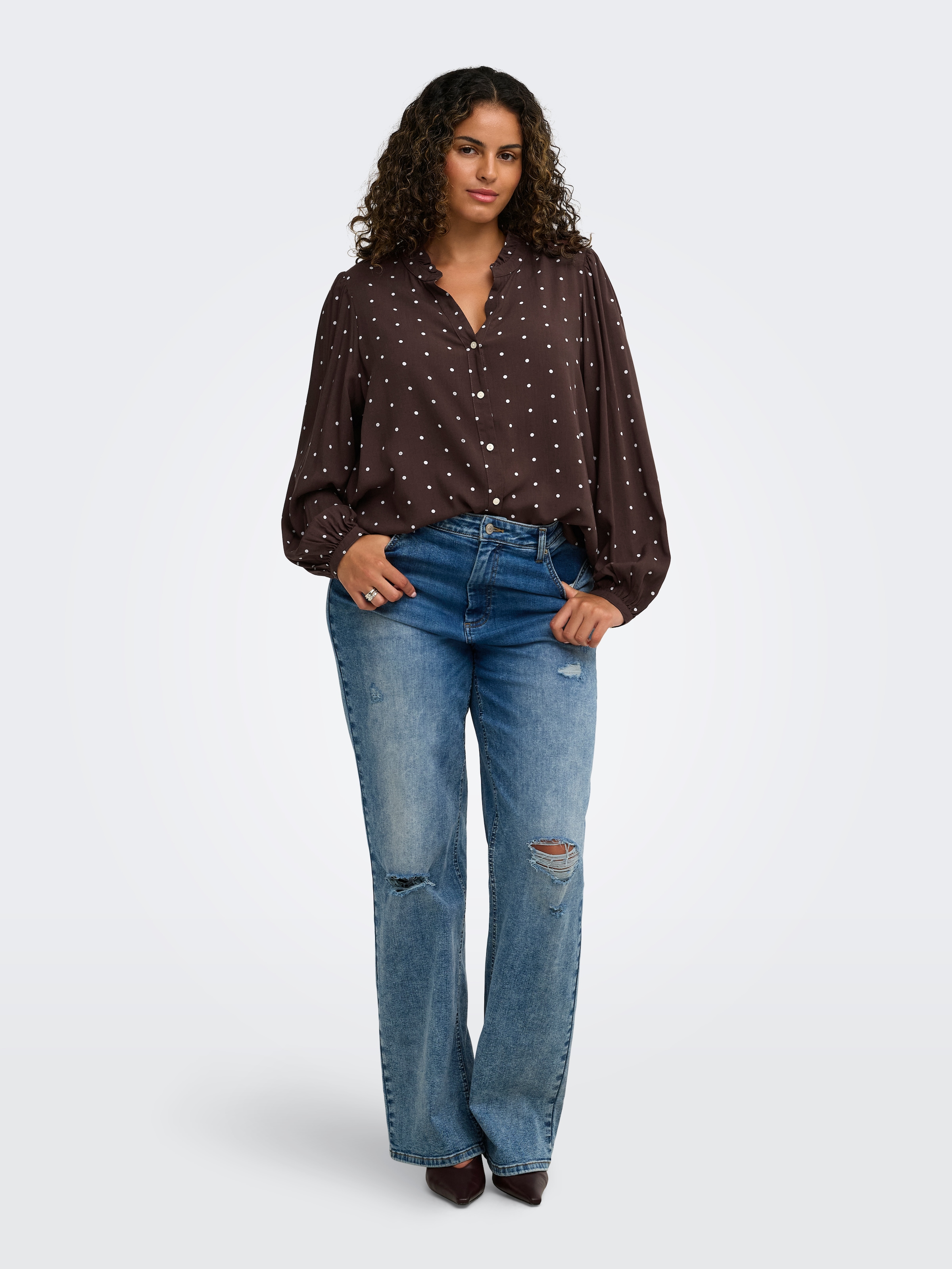 ONLY CARMAKOMA Druckbluse »CARRAYA L/S SHIRT WVN NOOS« Viskose, regular fit