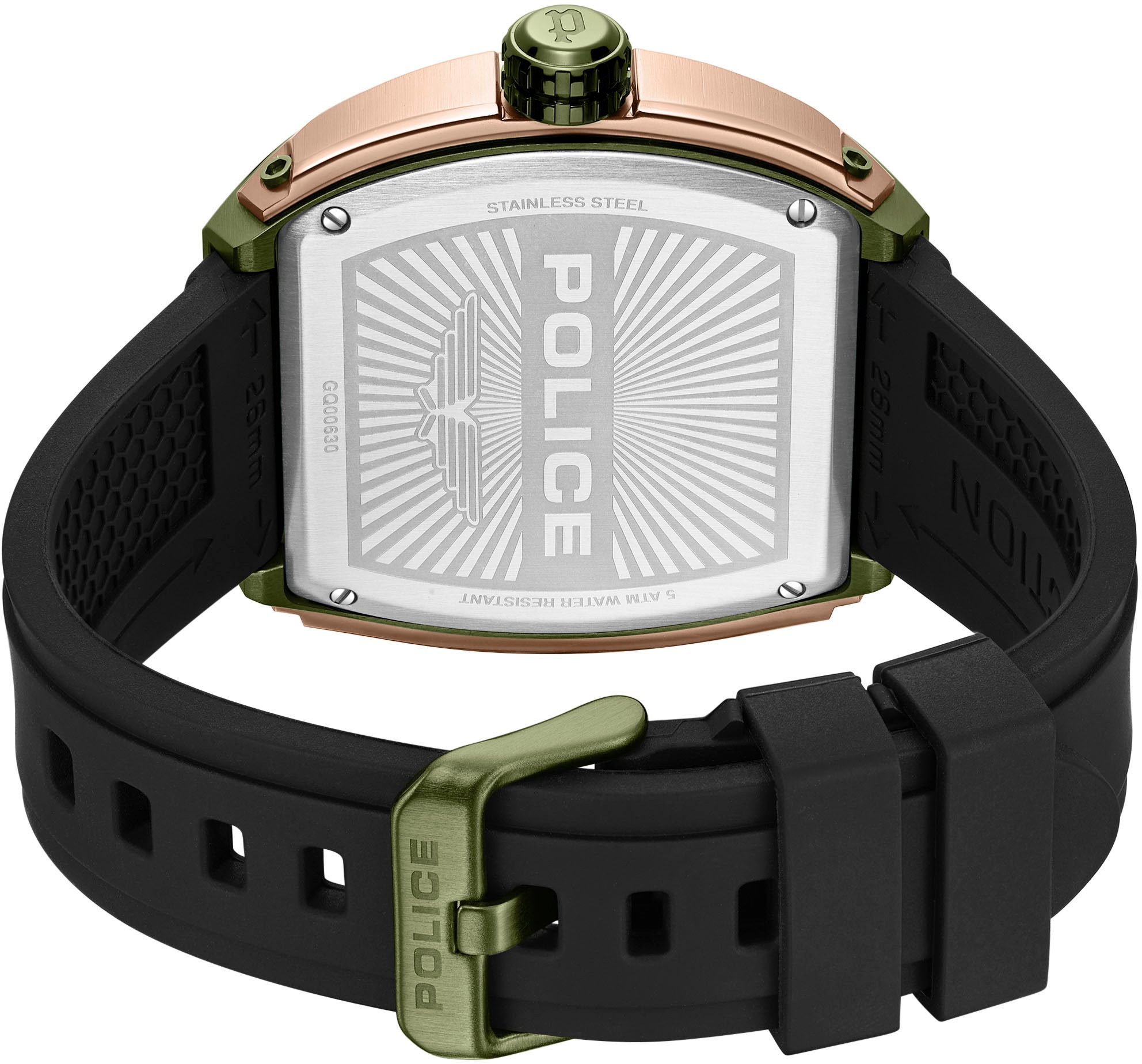 Police Multifunktionsuhr »FLASH«, Quarzuhr, Armbanduhr, Herrenuhr, Silikonarmband, analog