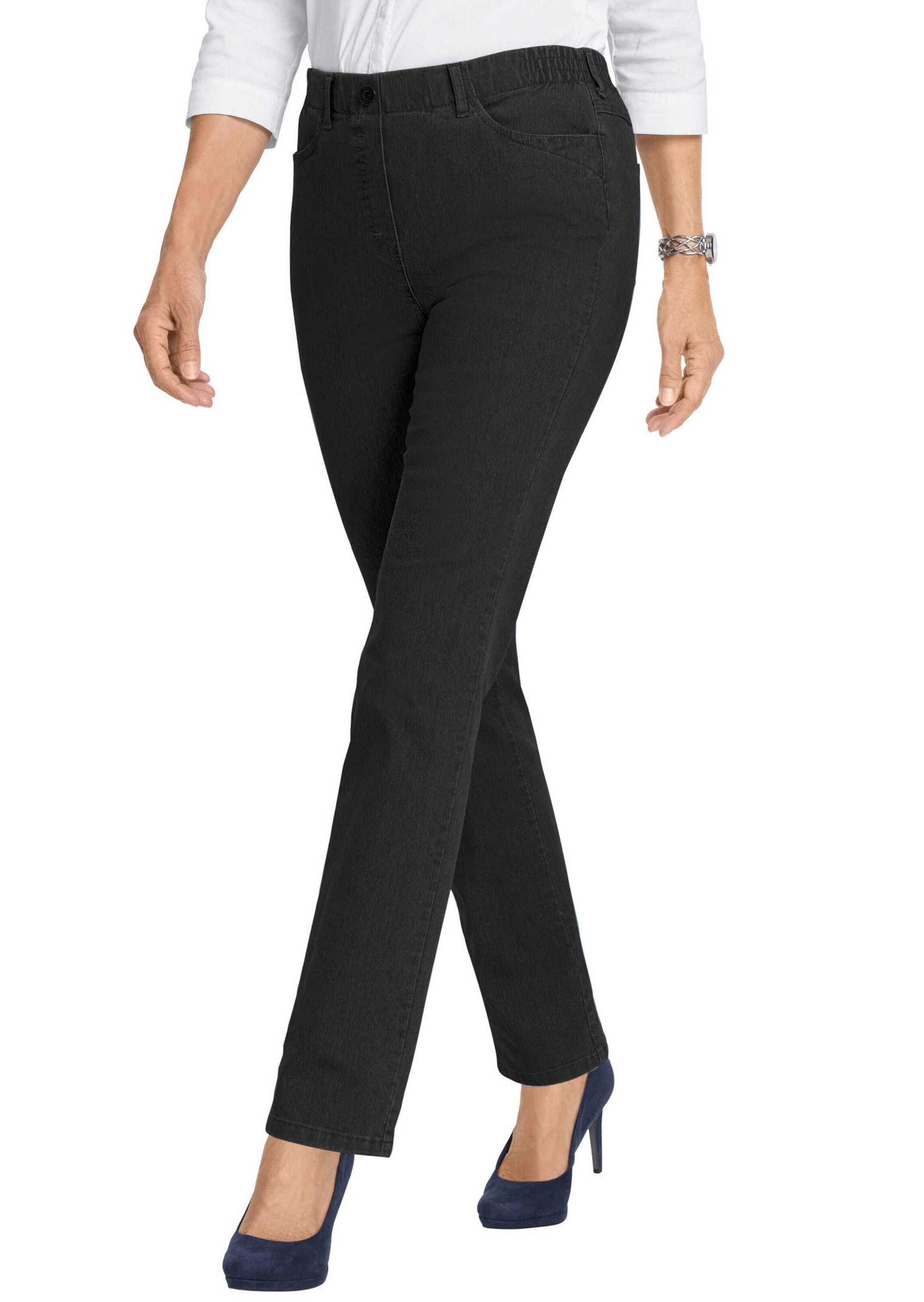 GOLDNER Regular-fit-Jeans »Kurzgröße Edel geschmückte Jeansschlupfhose MARTHA«