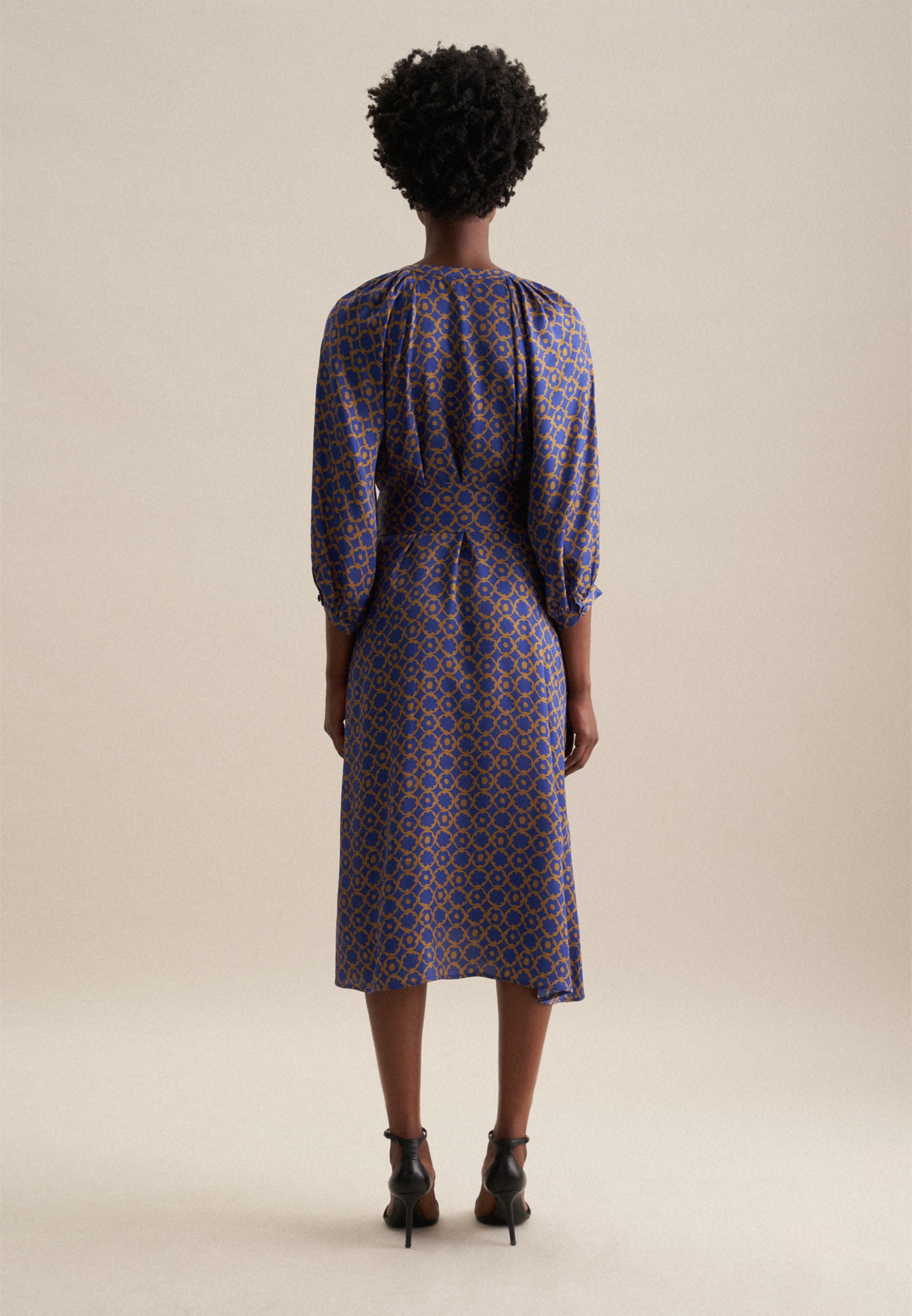 seidensticker Sommerkleid "Schwarze Rose" 3/4 Rundhals Druck günstig online kaufen