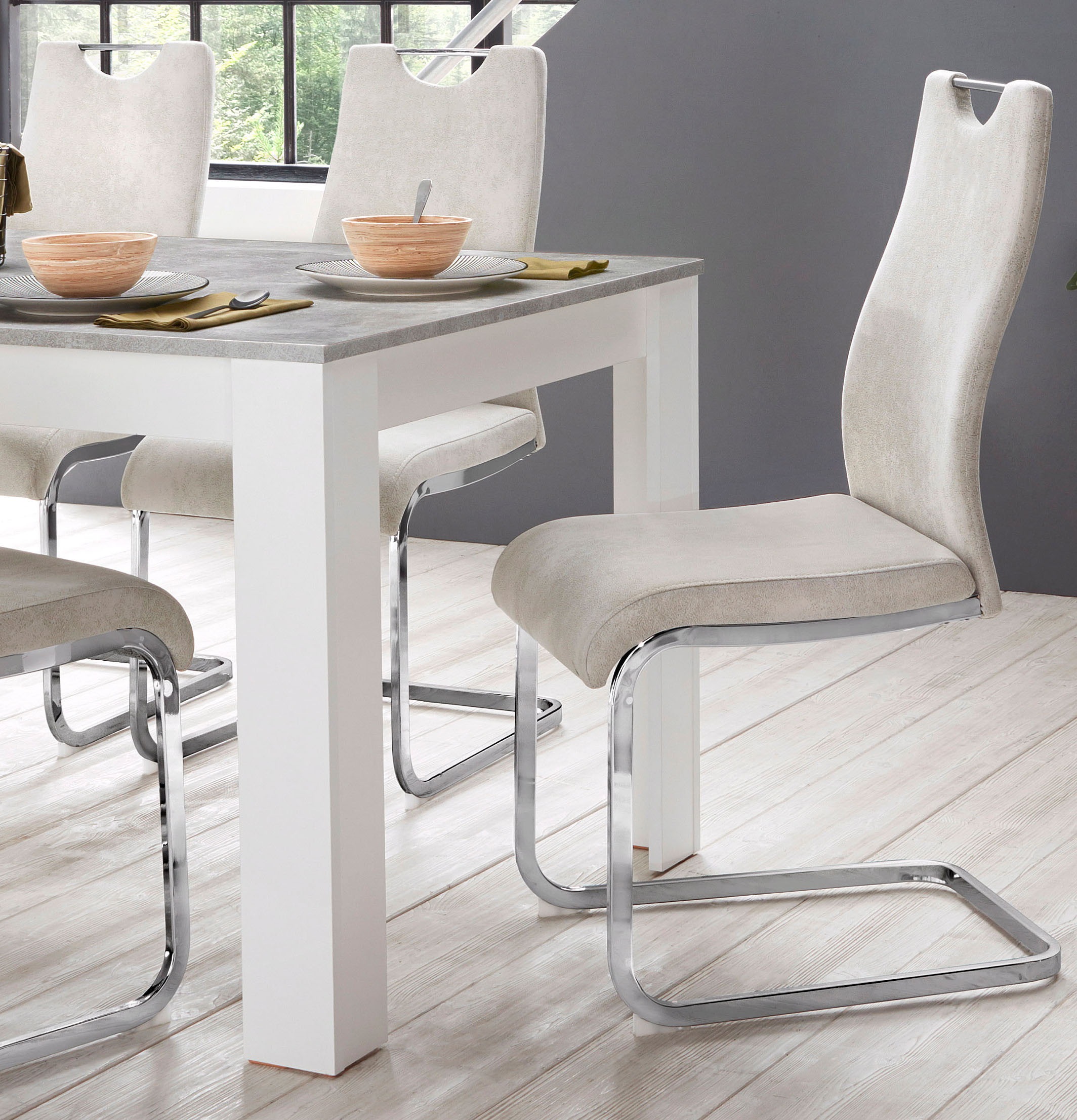 Home affaire Esszimmerstuhl "Milano" (Set) 4 Stk.Bezug in Microfaser oder C günstig online kaufen