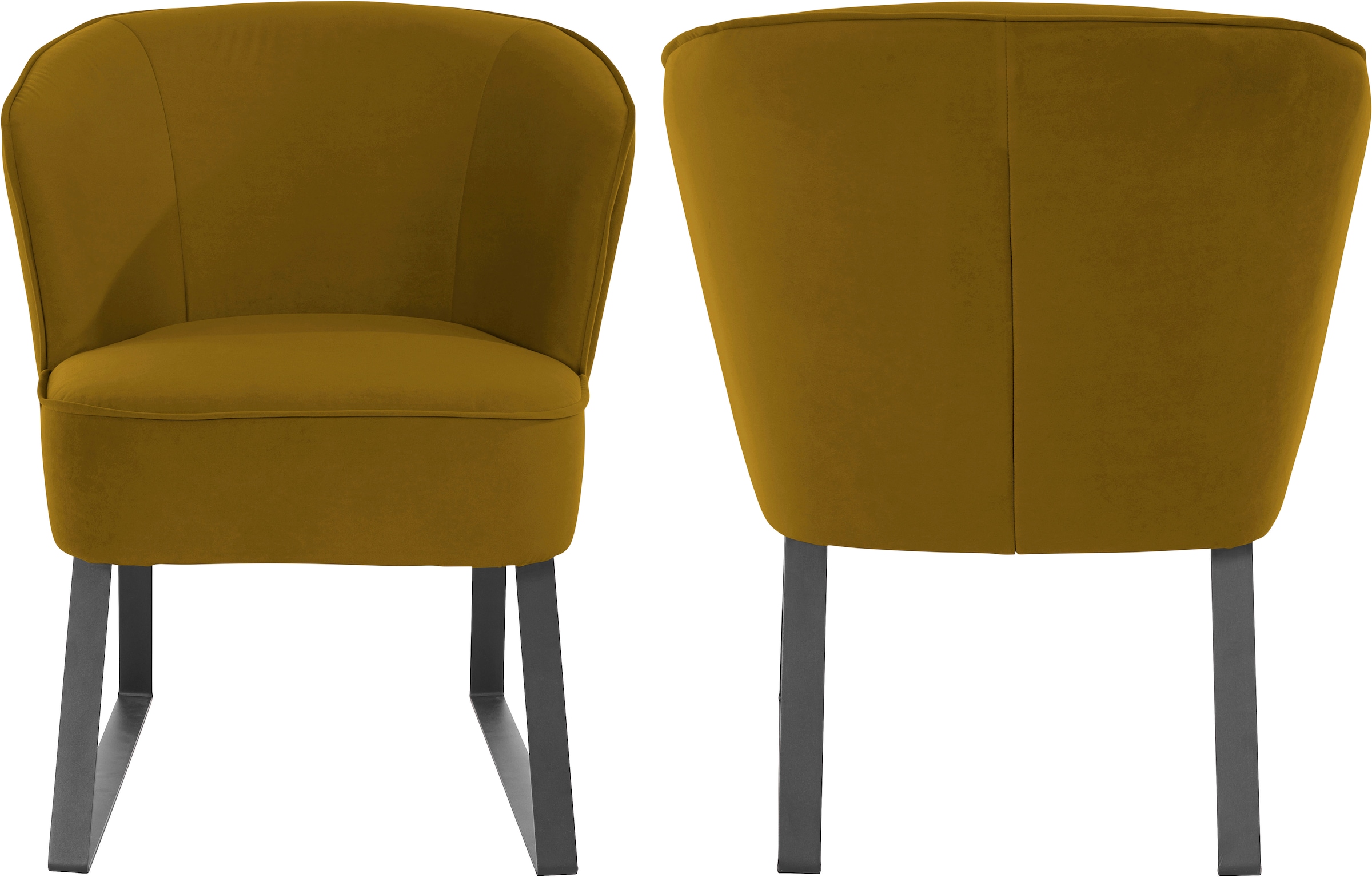 exxpo - sofa fashion Sessel »Americano, Loungesessel«, mit Keder und Metallfüßen, Bezug in verschiedenen Qualitäten, 1 Stck.