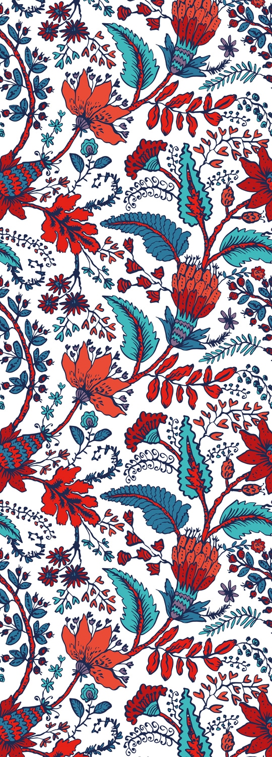 QUEENCE Vinyltapete "Carolina", B/L: 0,9mm x 2,5mm, Rollen:, bunt, Tapeten, 90x250cm, selbstklebend, kinderleichte Anbringung,, Sticker