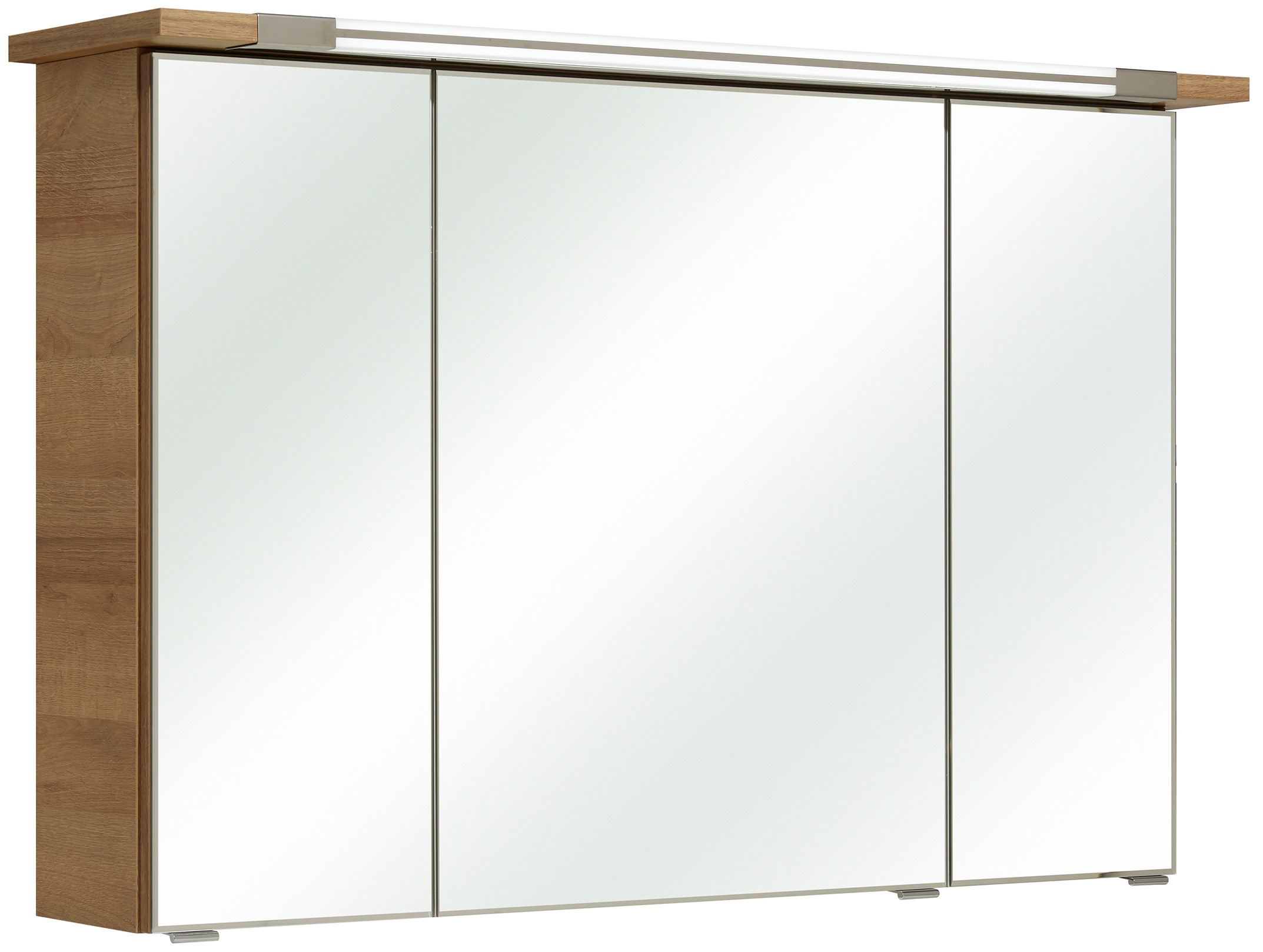 Saphir Badmöbel-Set »Trentino 2-teilig Glas-Waschtisch, Spiegelschrank mit LED-Leuchte«, (3 St.), Badmöbel-Set 107cm breit, inkl. Türdämpfer, 3 Türen, 2 Auszügen