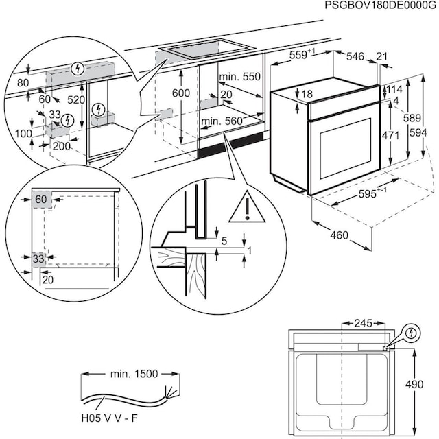 AEG Induktions Herd-Set »HF26B6016R«, EPS635220B 940 321 385, mit Backauszug,  Pyrolyse-Selbstreinigung, SenseCook - Kerntemperatursensor | BAUR