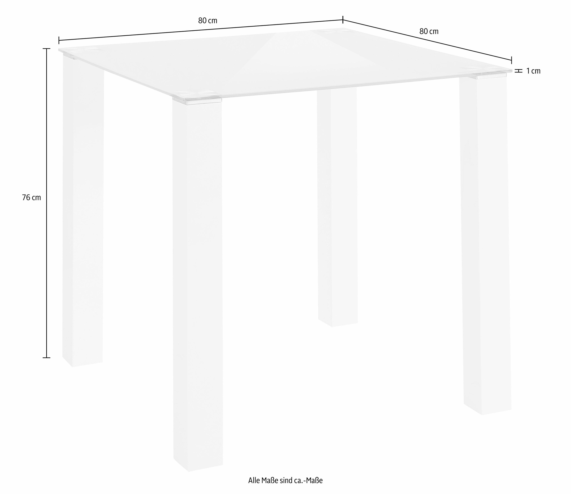 INOSIGN Essgruppe, (Set, 5 tlg.), mit Glastisch, Breite 80 cm