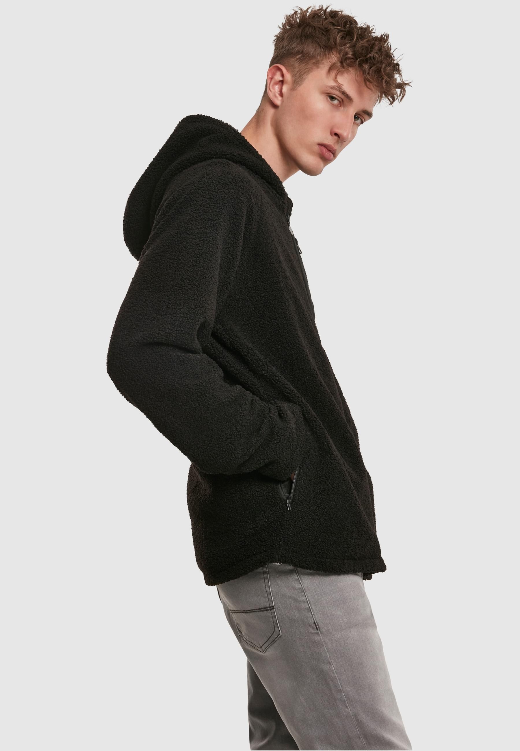 URBAN CLASSICS Allwetterjacke »Urban Classics Herren Hooded Sherpa Zip Jacket«, (1 St.), mit Kapuze