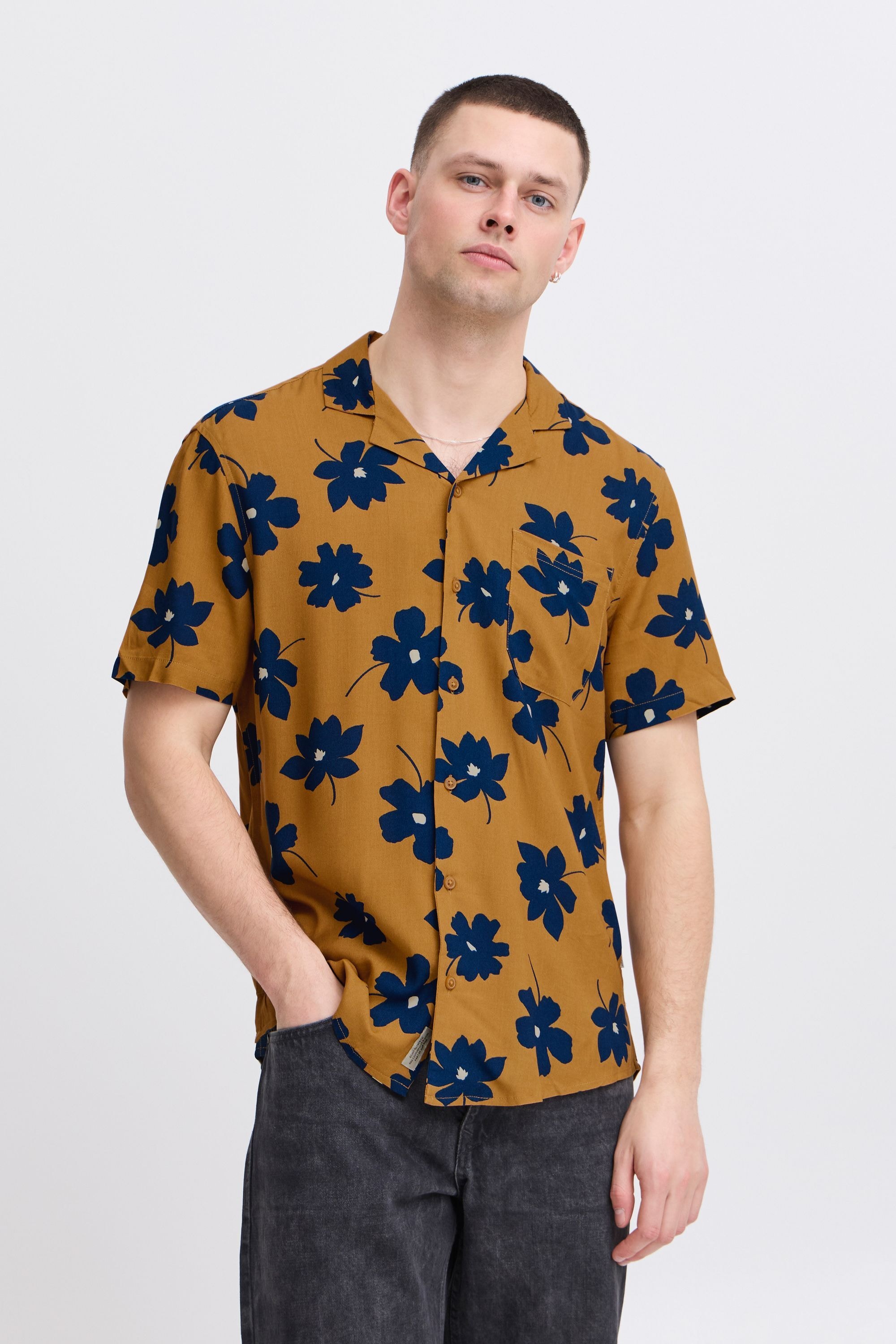 Blend Kurzarmhemd "BHADAN", Lässiges florales Kurzarmhemd günstig online kaufen