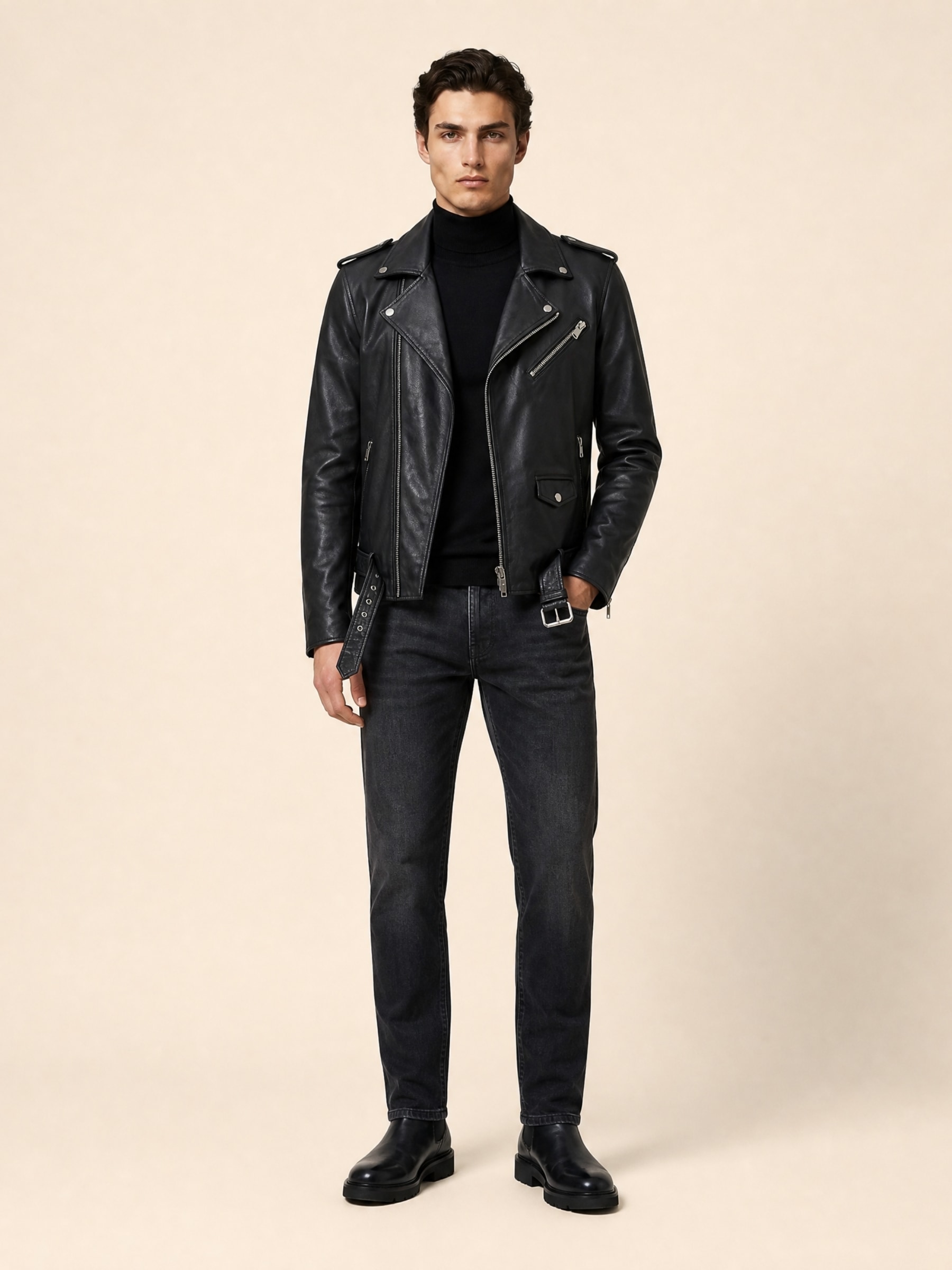 RICANO Bikerjacke »Lederjacke Arturo« Handgefertigt aus echtem Leder