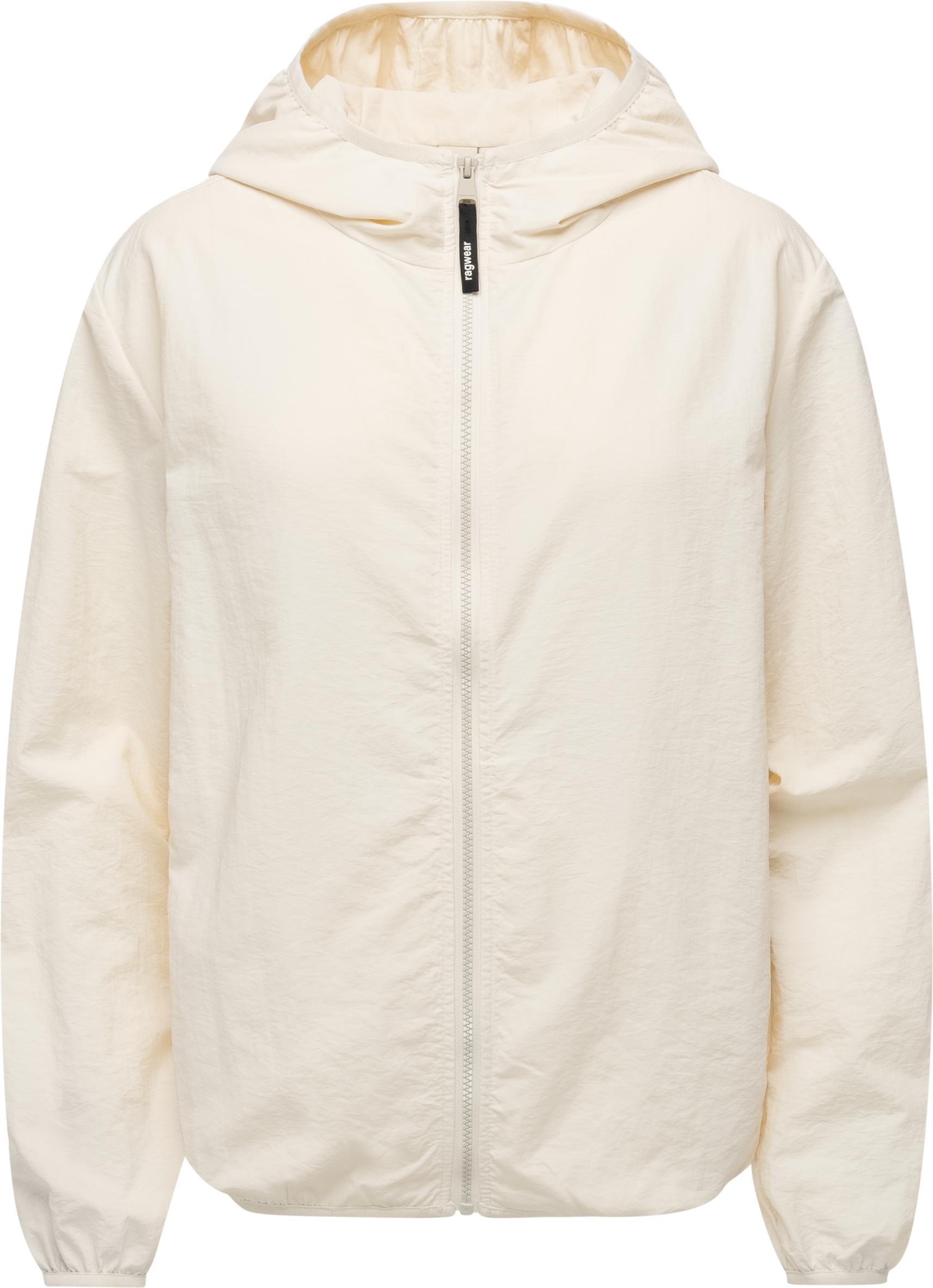 Outdoorjacke RAGWEAR "Vinzie B", Damen, Gr. L (40), beige (ecru), 100% Nylon, lässig geschnitten hüftlang, Ärmel ohne Ärmelschlitz elastischer Bund mit Gummizug, Jacken Outdoorjacke, Leichte Übergangsjacke mit Kapuze