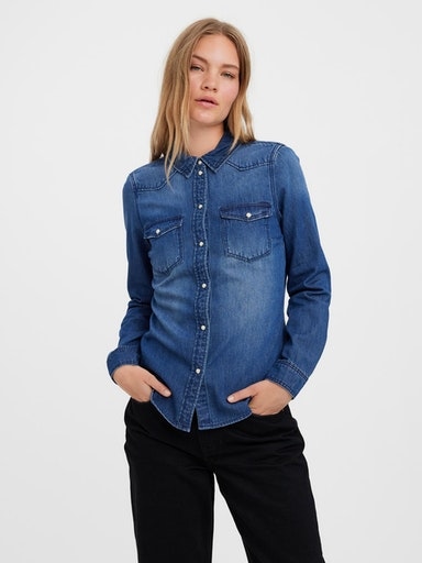 Vero Moda Jeansbluse »VMMARIA LS DENIM SLIM SHIRT MIX NEW«