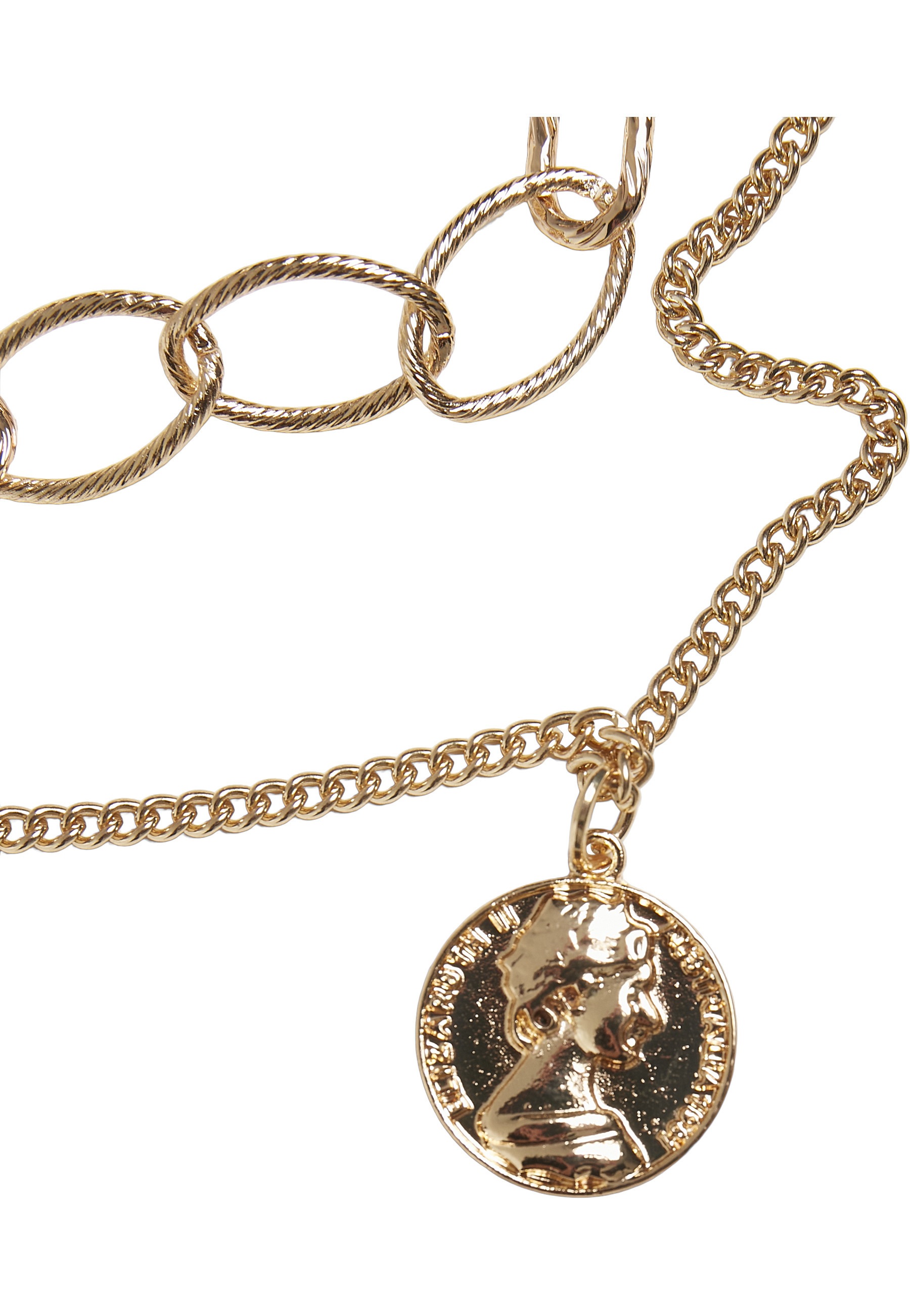 Edelstahlkette URBAN CLASSICS "Urban Classics Unisex Ocean Layering Necklace", gold, Halsketten, Herren, onesize, Edelstahlkette 2
