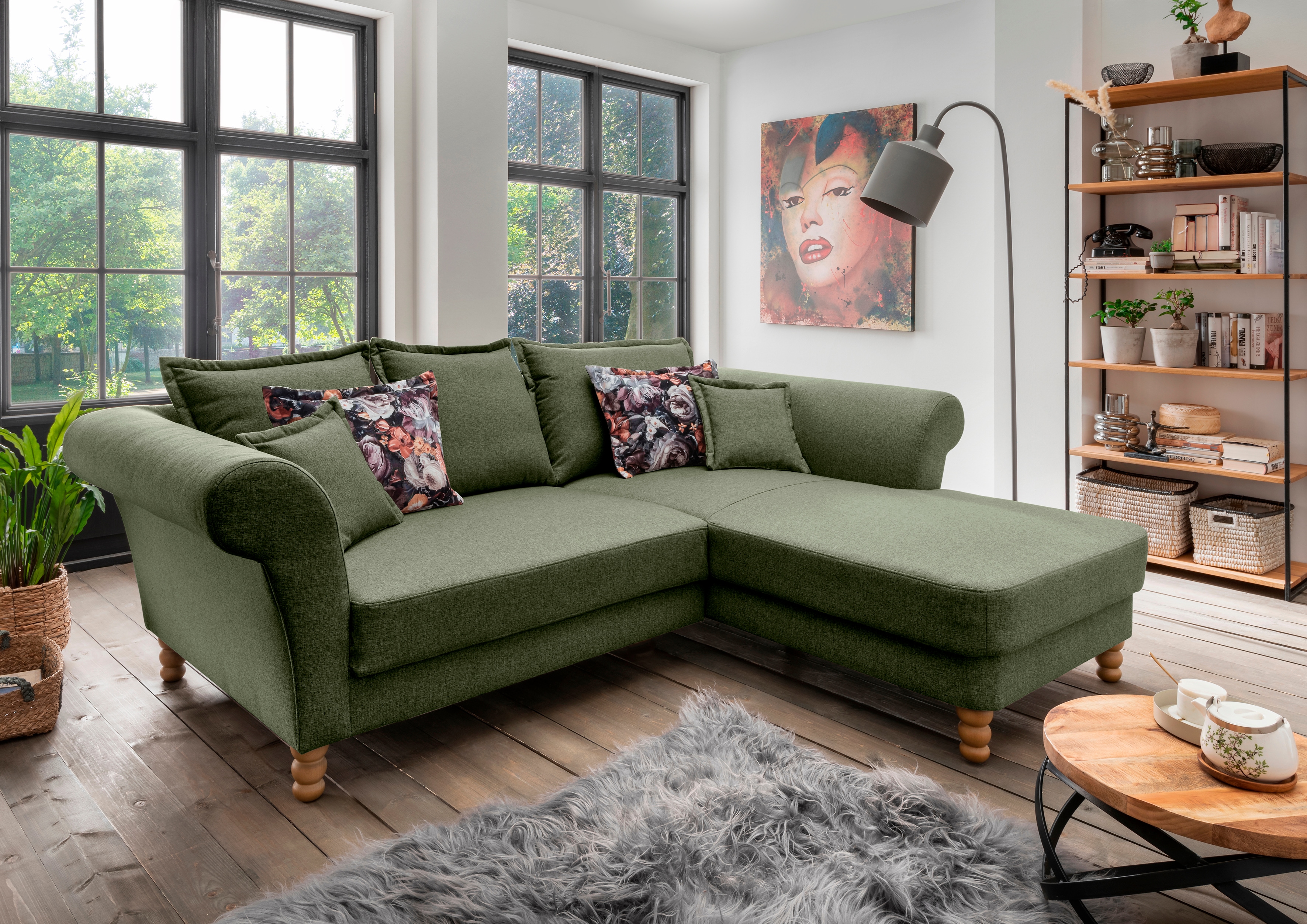 Home affaire Ecksofa "Tassilo Mega Polsterecke mit Kaltschaum im Sitz, bequem, L-Form" hoher Sitzkomfort, Breite 262cm, Komfortsitzhöhe 48cm, zeitlos elegant