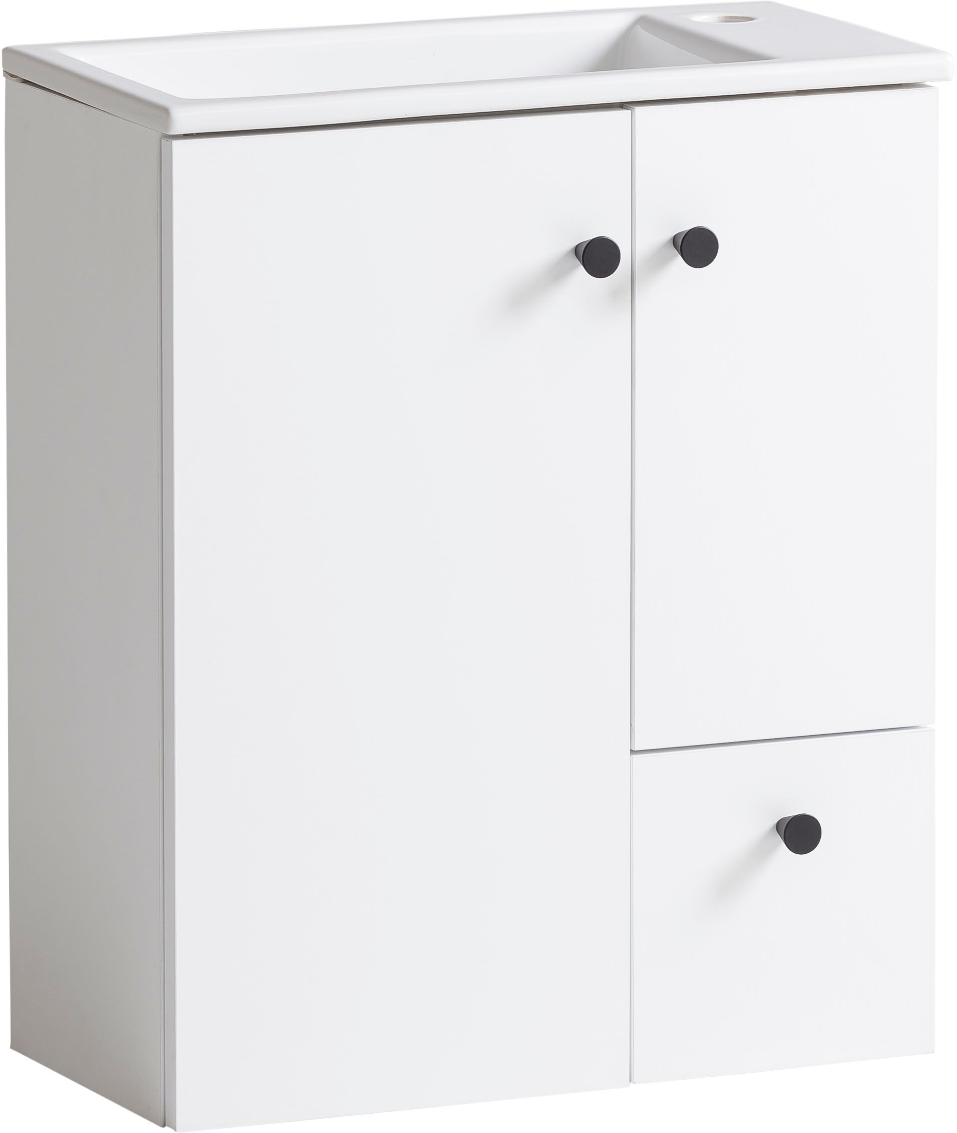 welltime Waschtisch "Balto, Breite 50 cm", Keramikbecken, Griffe aus Metall günstig online kaufen