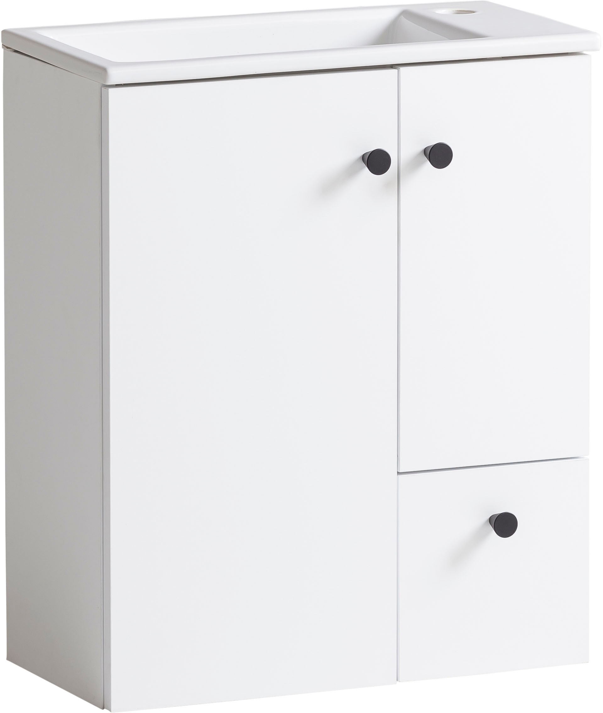 welltime Waschtisch "Lugo, Breite 50 cm" Keramikbecken, Griffe aus Metall günstig online kaufen