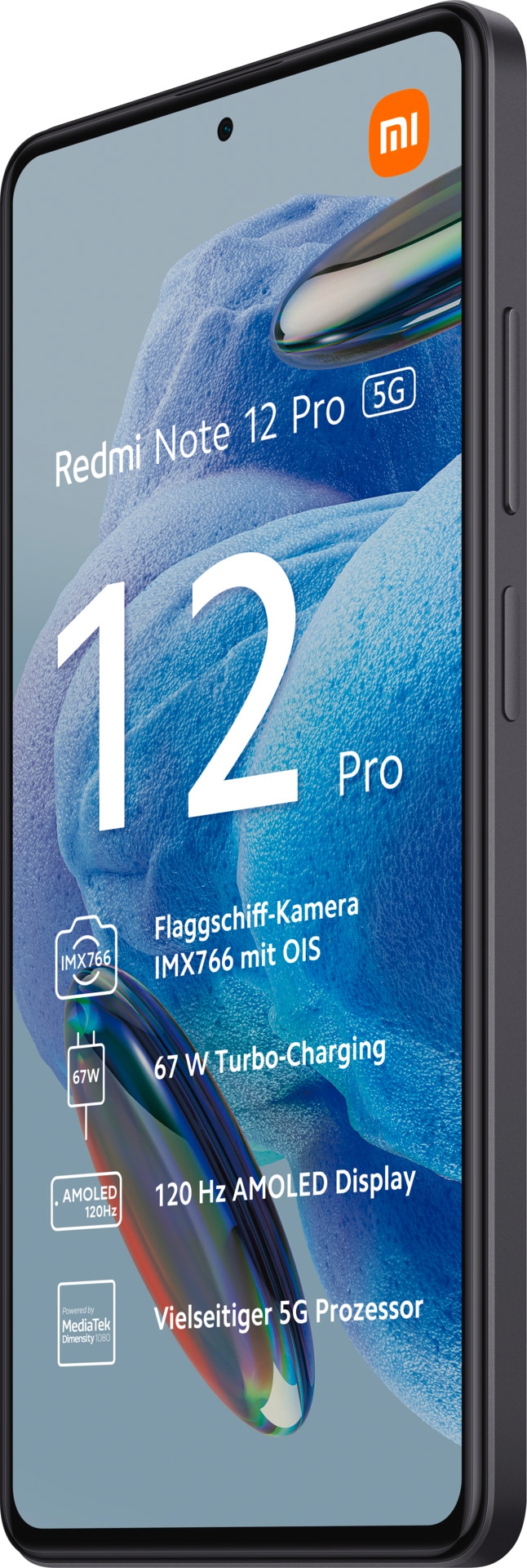 Xiaomi Smartphone »Redmi Note 12 Pro 5G 6GB+128GB«, Schwarz, 16,94 cm/6,67 Zoll, 128 GB Speicherplatz, 50 MP Kamera