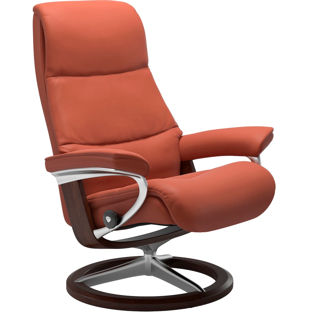 Stressless® Relaxsessel »View«, (Set, Relaxsessel mit Hocker), mit Signature Base, Größe M,Gestell Braun