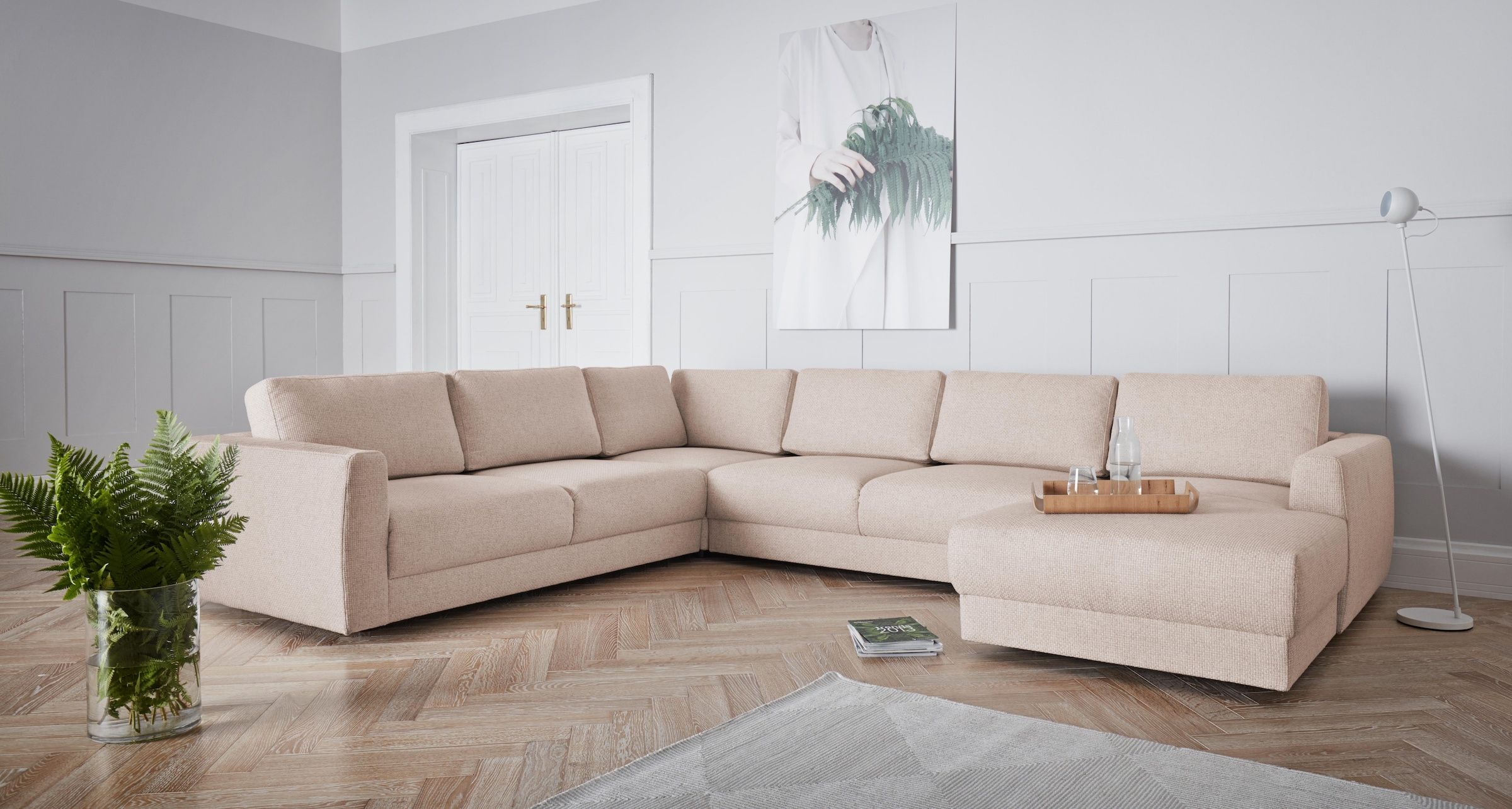 Home affaire Wohnlandschaft "Hobro U-Form" in 3 Bezugsqualitäten in vielen günstig online kaufen