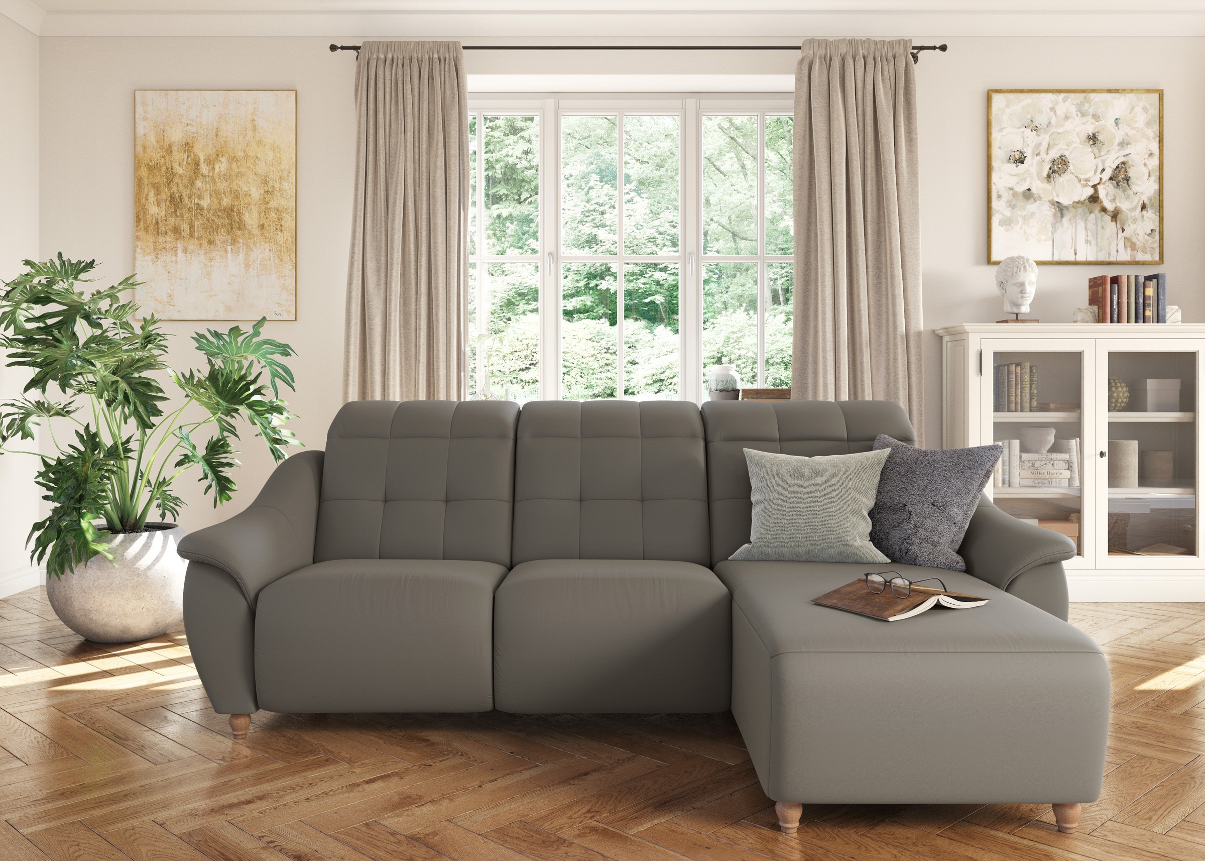 Home affaire Ecksofa "Boston L-Form" Kopfteilverstellung an jeder Sitzfläche, wahlweise Relaxfunktion