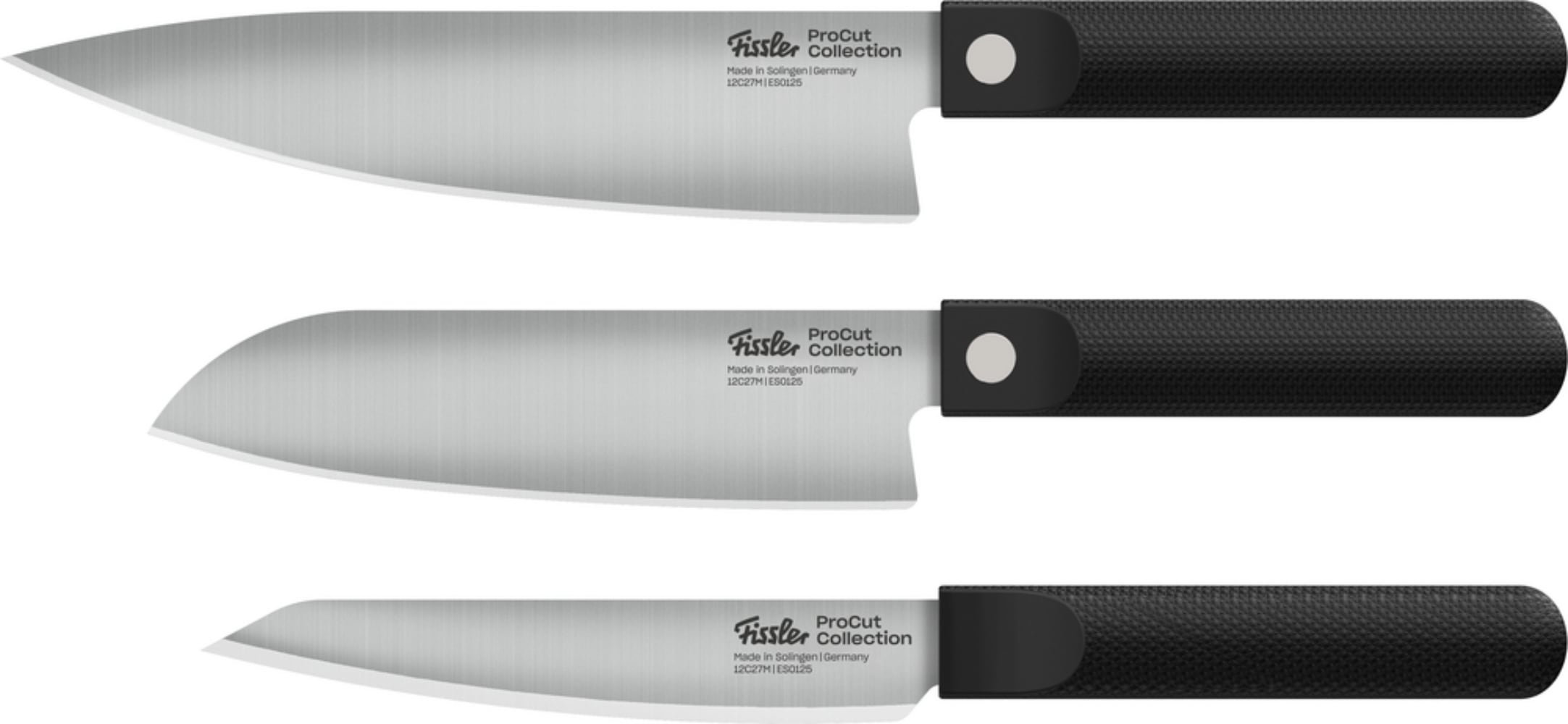 Fissler Messer-Set "ProcCut Collection" Made in Germany, handgeschliffen, 12C27M Spezialmesserstahl