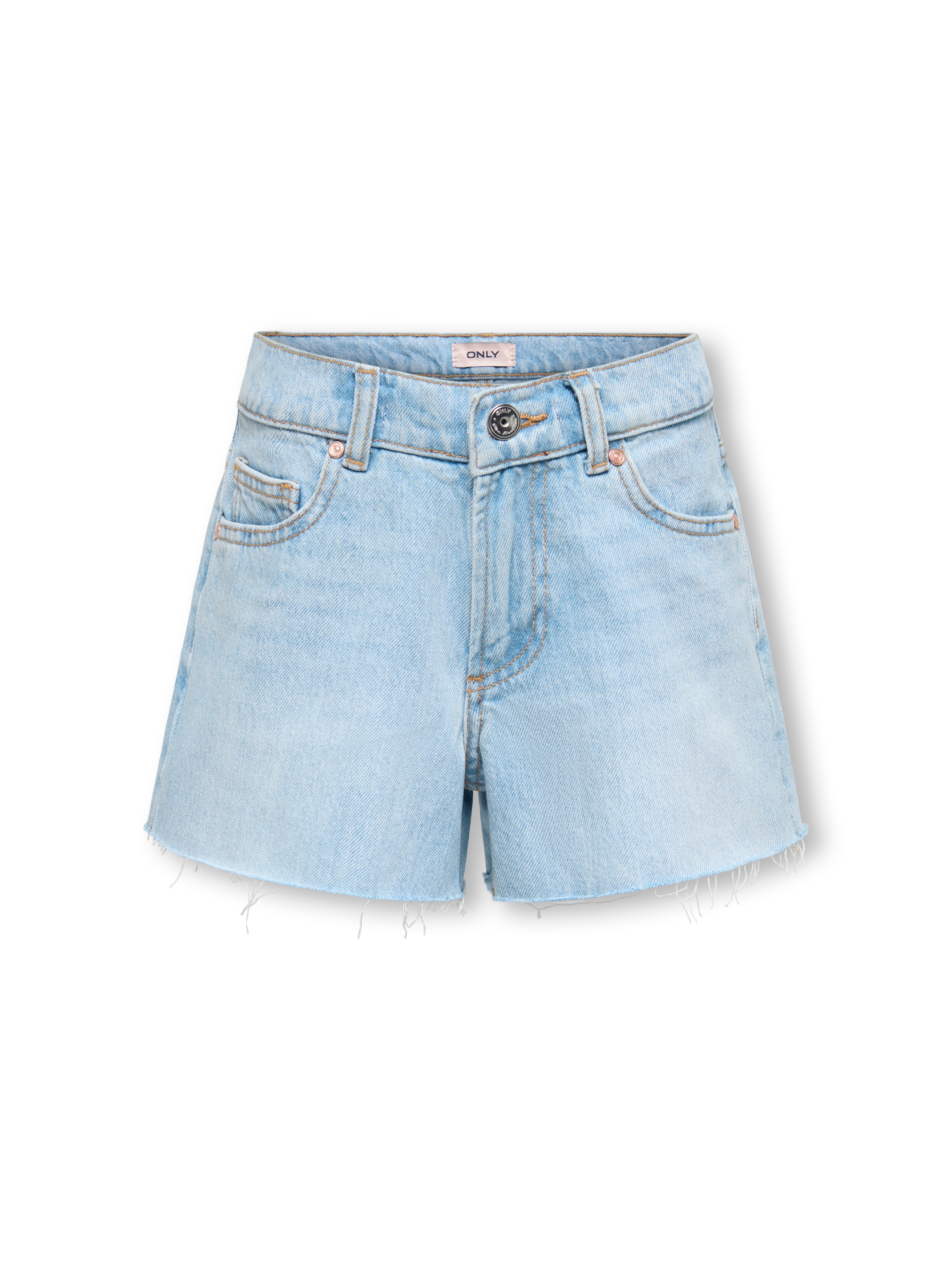 KIDS ONLY Jeansshorts »KOGROBYN HW RW SHORTS AZG84 DNM NOOS« mit offener Kante am Bein