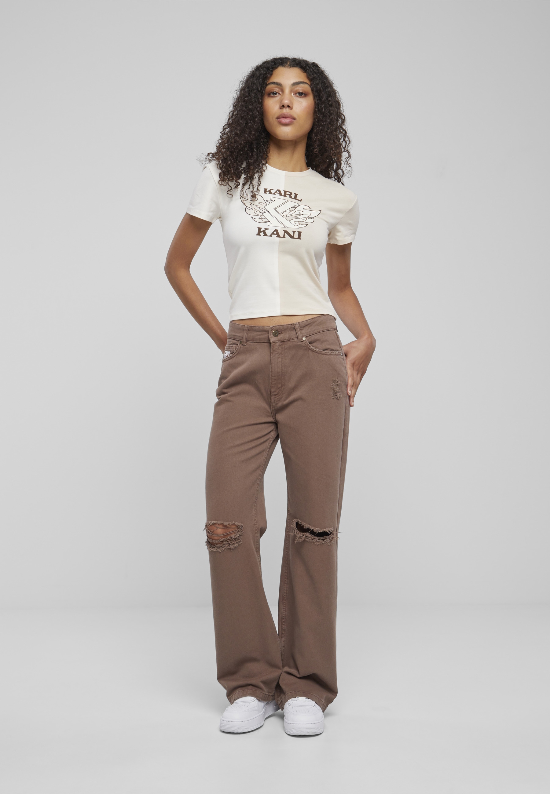 Karl Kani T-Shirt »Karl Kani Damen KW224-014-1 KK Retro Block Crop Tee« 1 Stk.