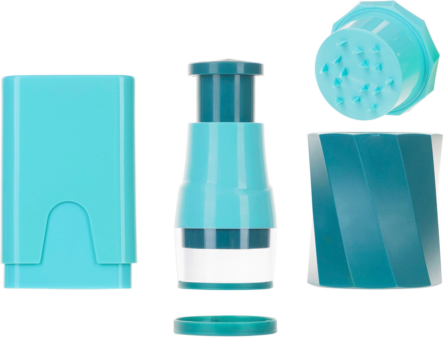 Genius Gemüseschneider »Genius Minis, Kombi-Set inkl. Edelstahl-Schüsseln, Set 19-tlg.«, 3 Schüsseln mit Deckel, Multihacker, Multischneider, Spiralschneider